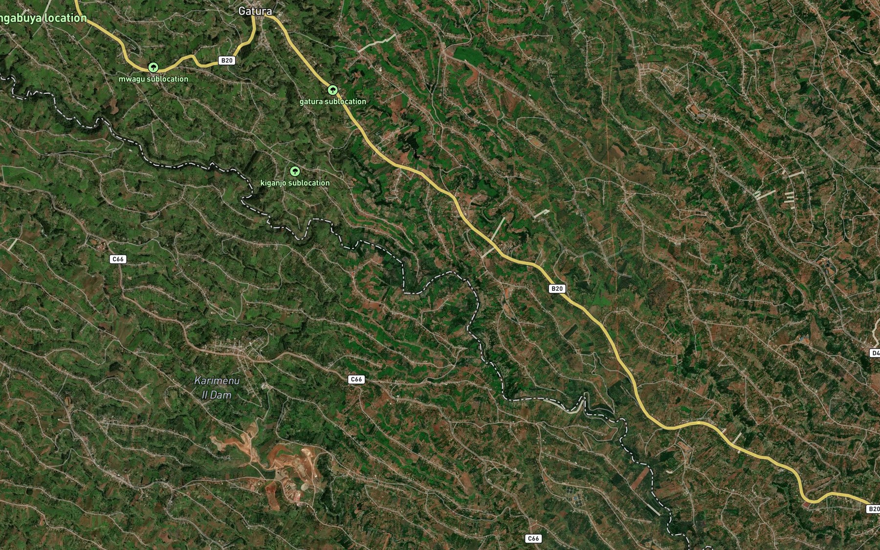 Satellite map of the Kimakia