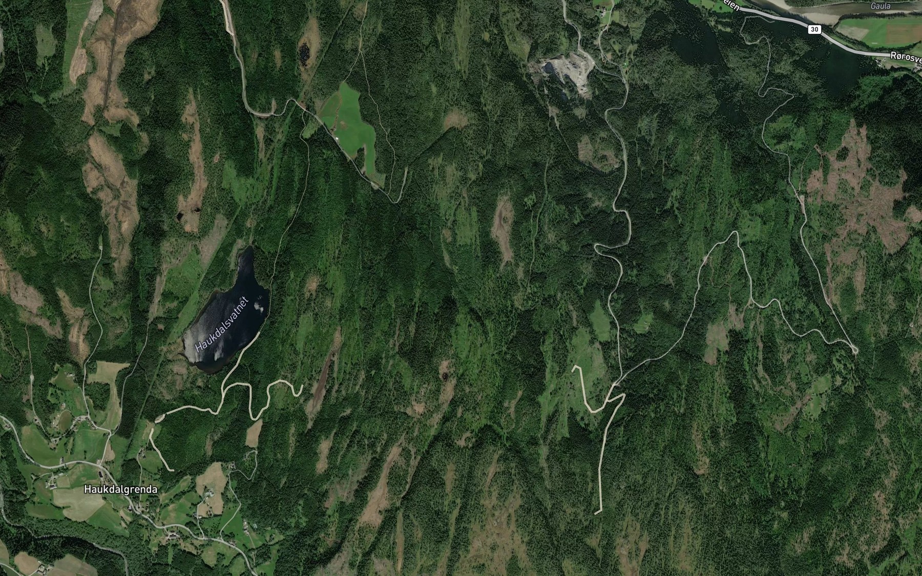 Satellite map of the Nygardsbekken