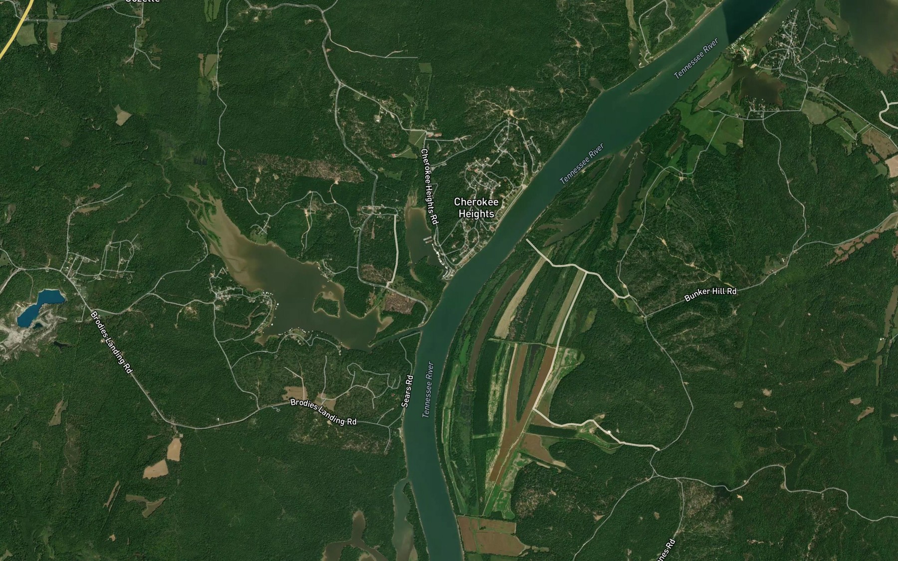Satellite map of the Ricketts Creek