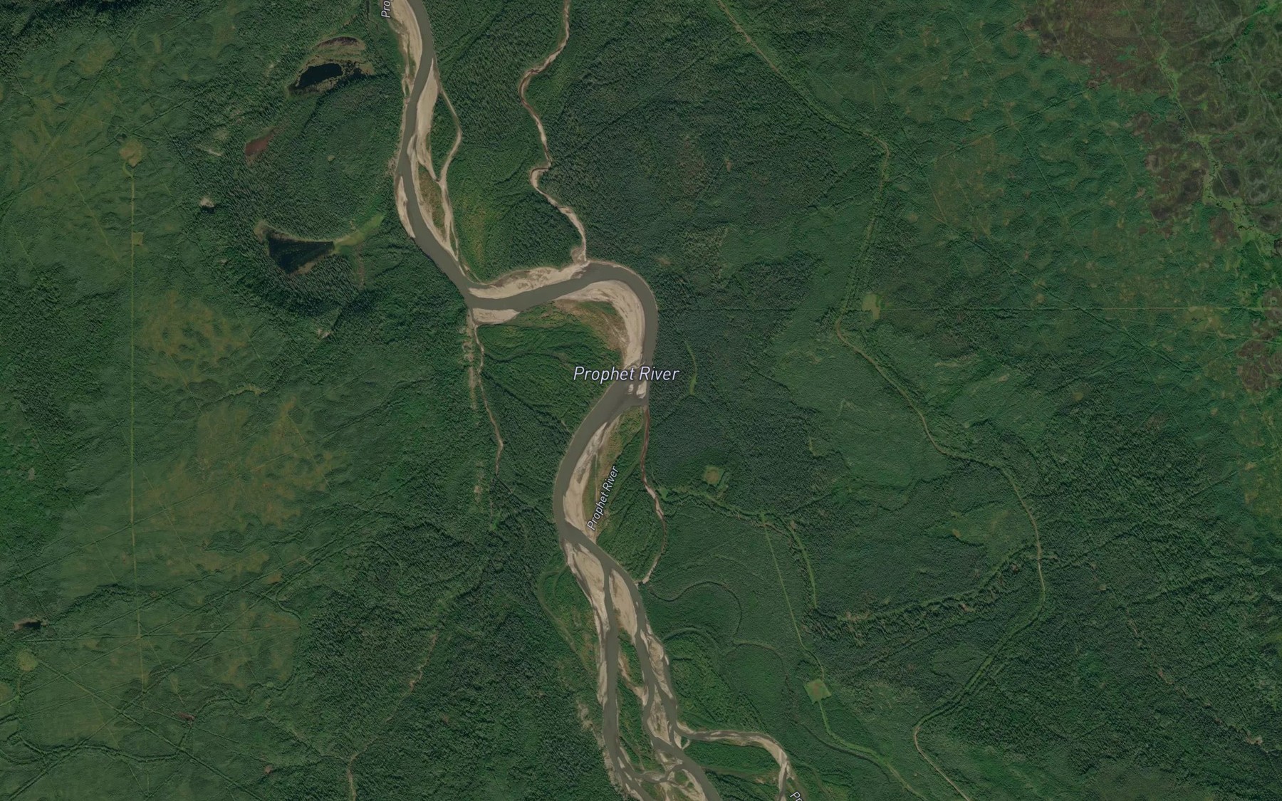 Satellite map of the Parker Creek