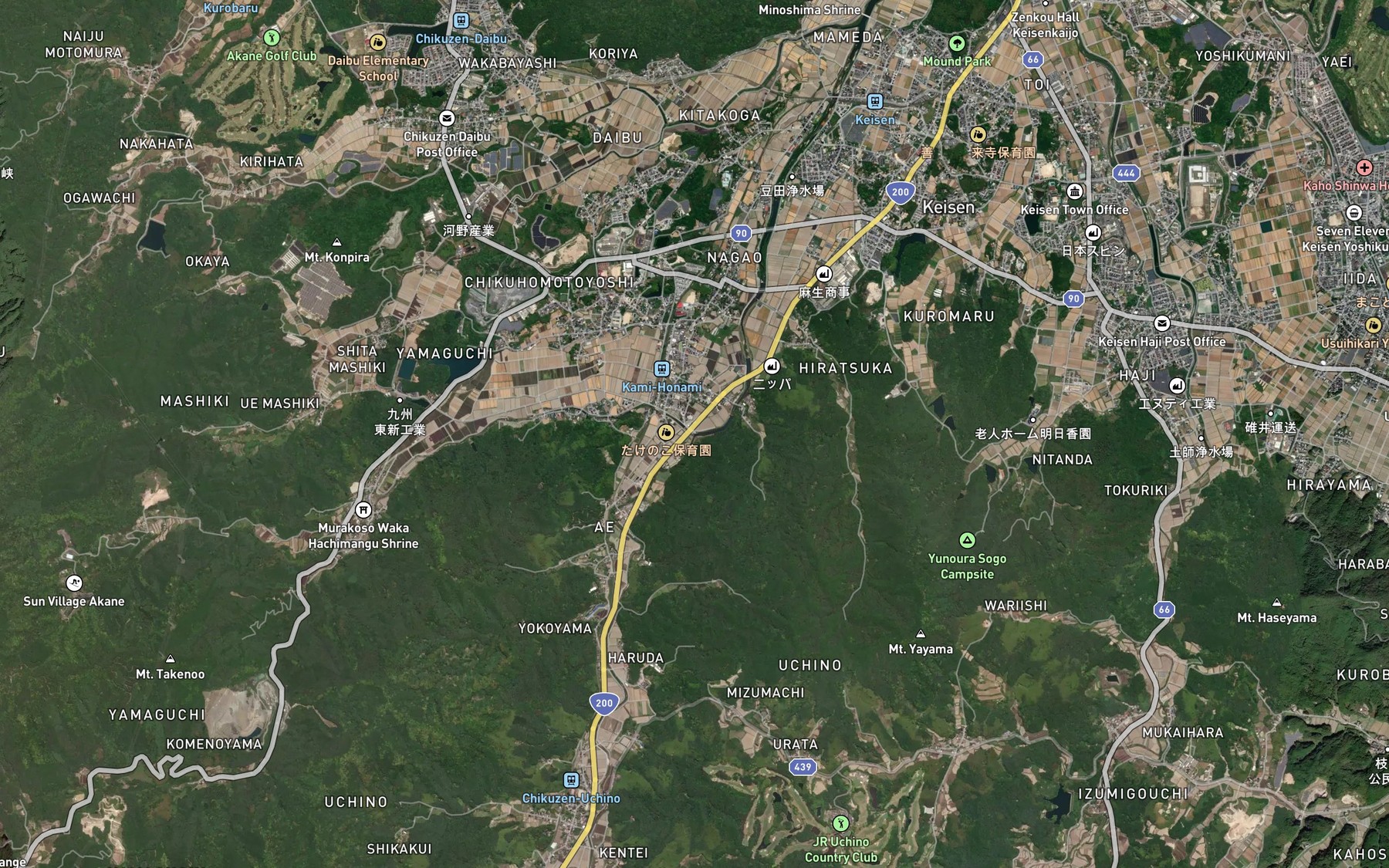Satellite map of the Yamaguchi Gawa