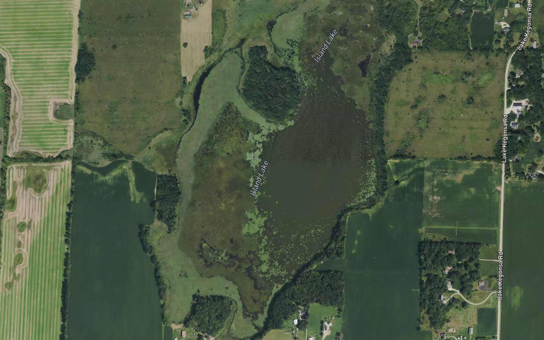 Satellite map of the Island Lake