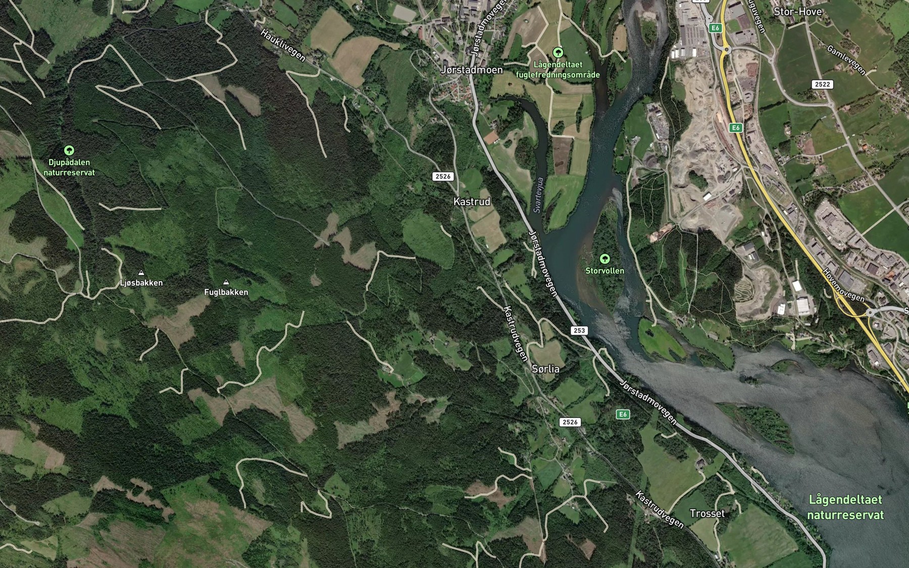 Satellite map of the Nordlibekken