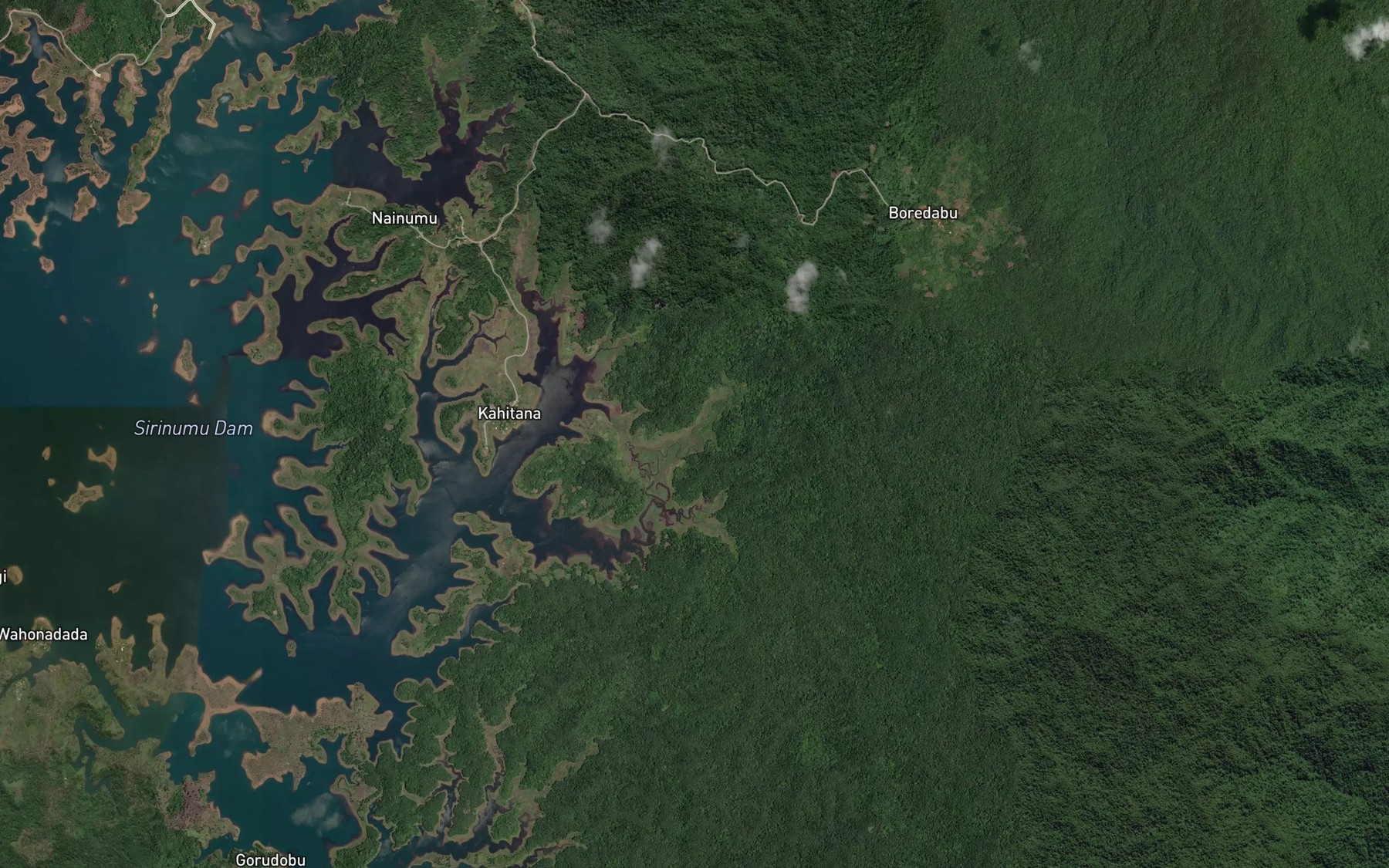 Satellite map of the Ehu Creek