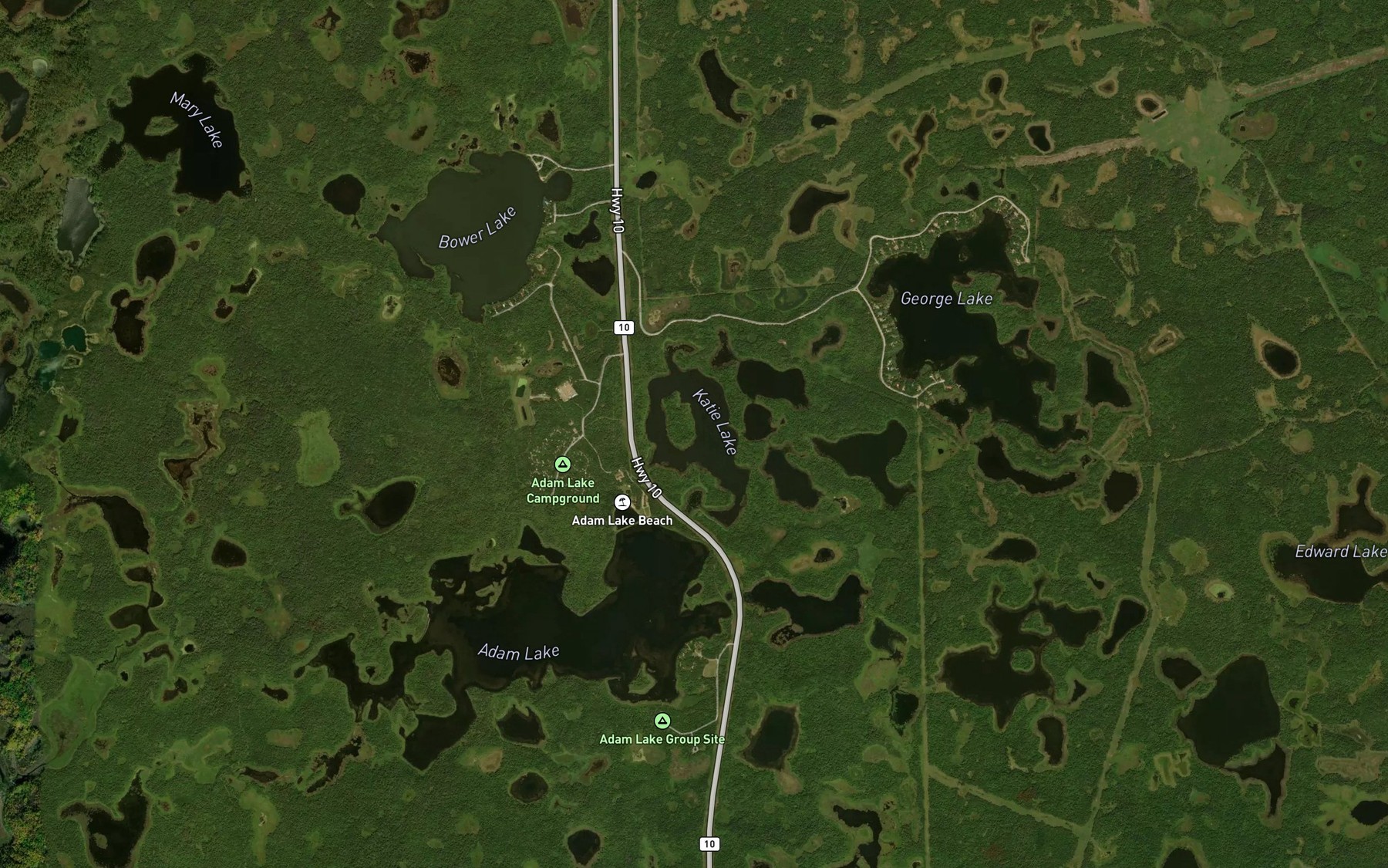 Satellite map of the Katie Lake