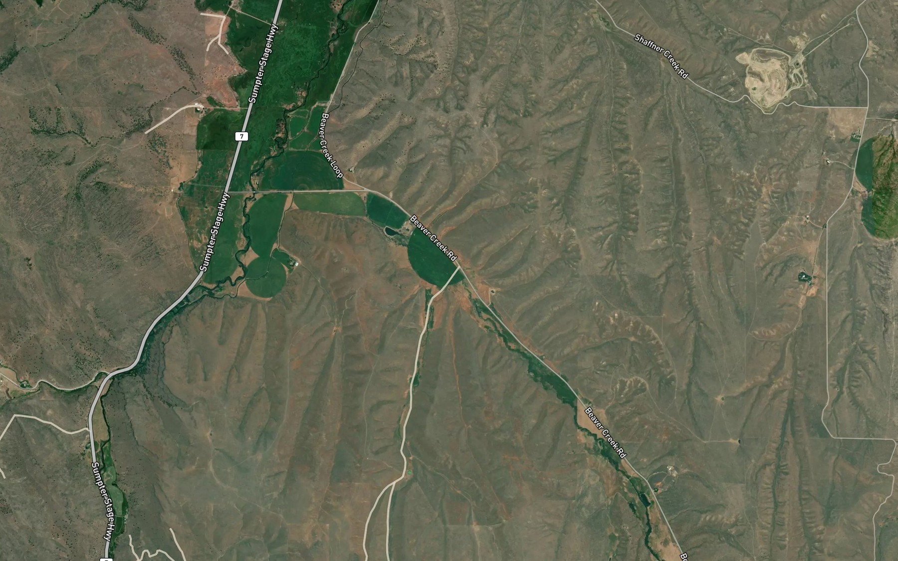 Satellite map of the West Beaver Creek