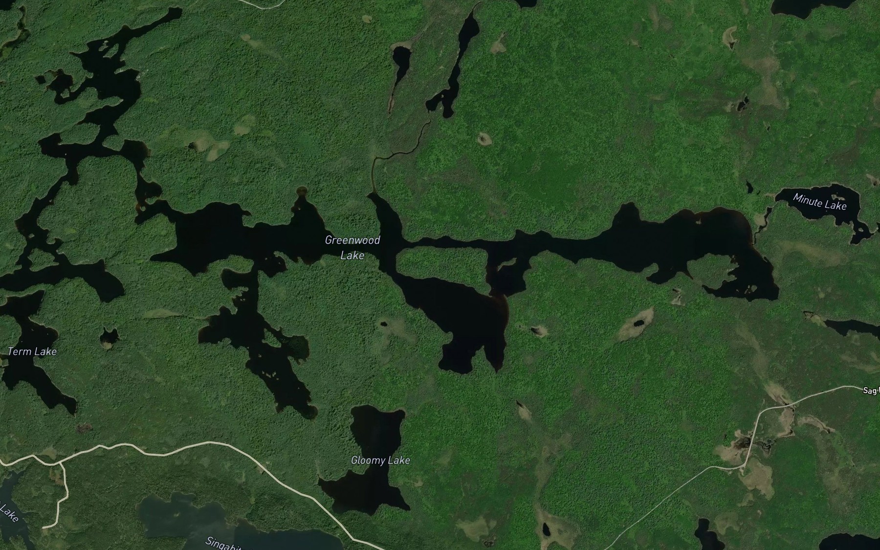 Satellite map of the Greenwood Lake