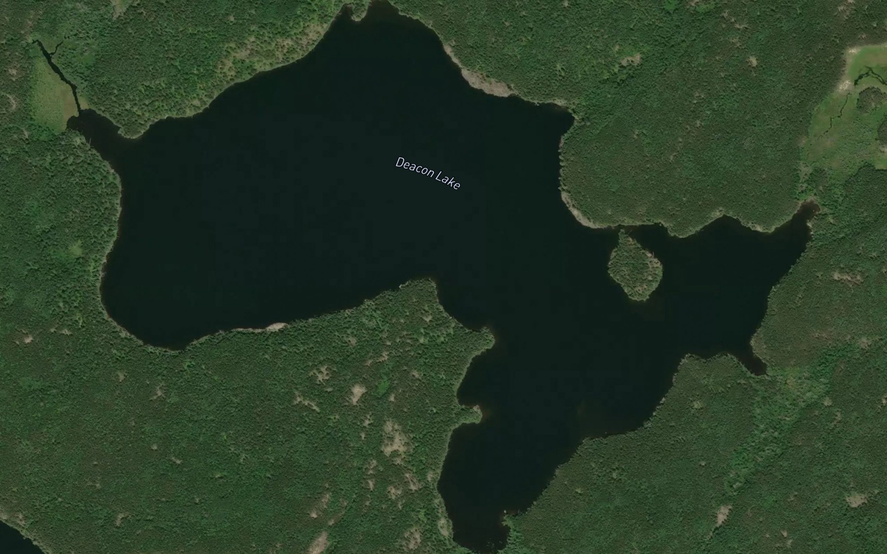 Satellite map of the Deacon Lake