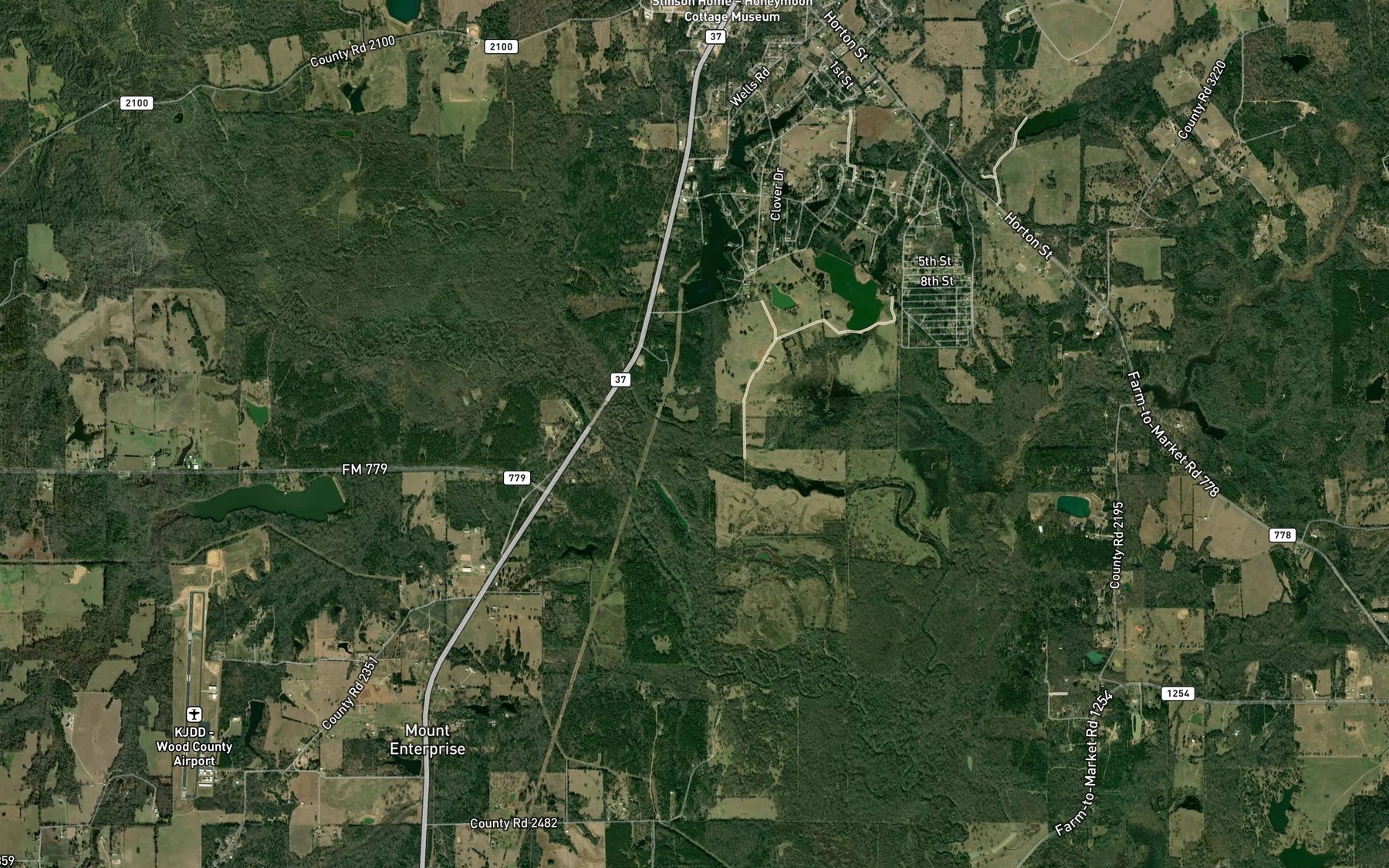Satellite map of the Hannah Lake