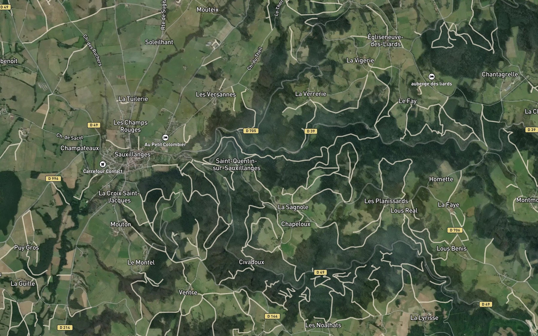 Satellite map of the Osteaux