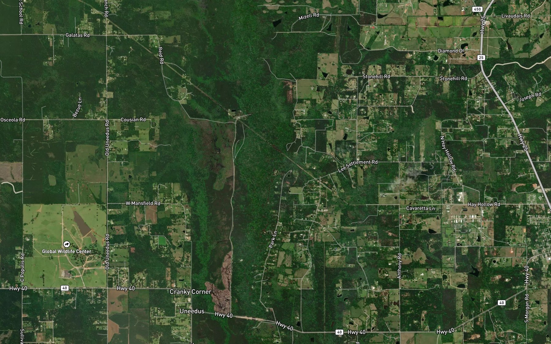 Satellite map of the Hornsby Branch