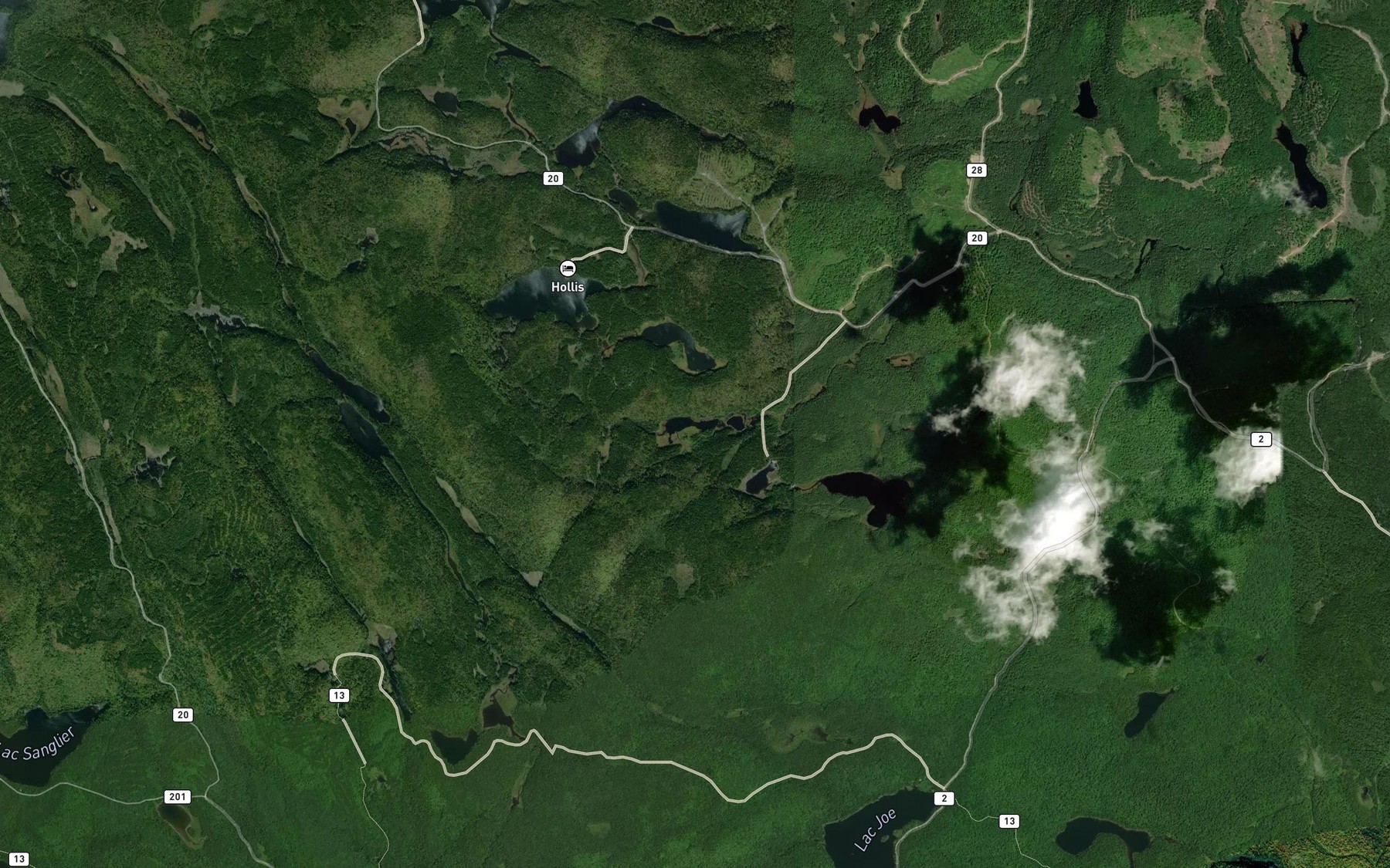 Satellite map of the Lac Banane