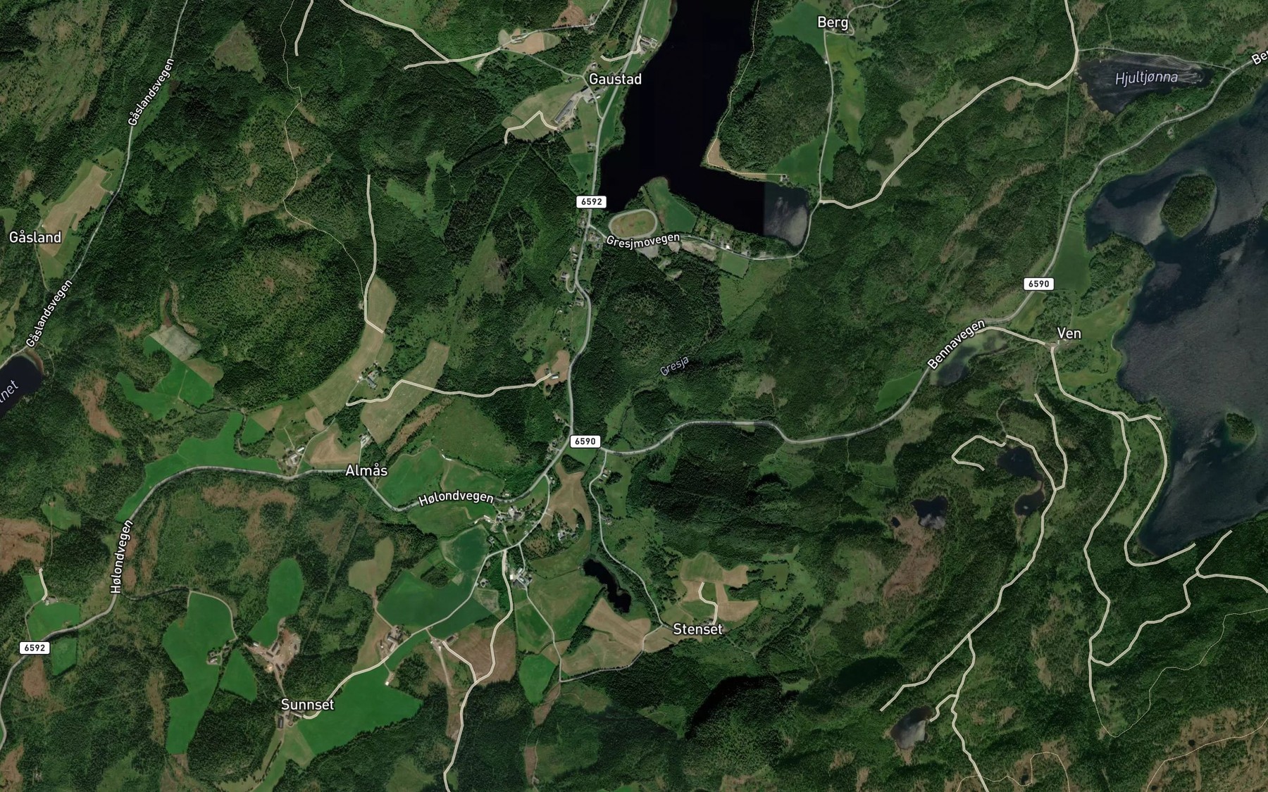 Satellite map of the Gresja