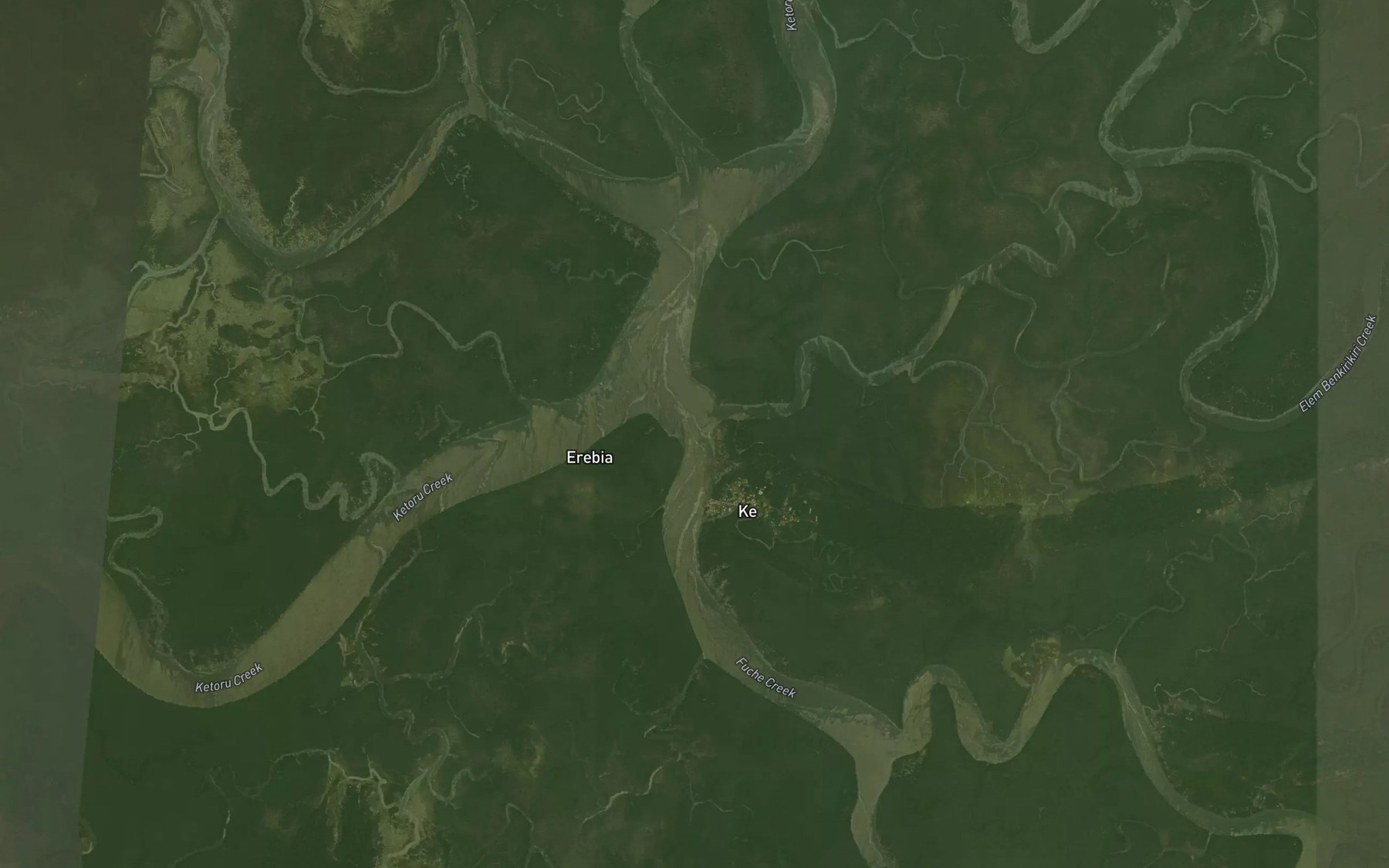 Satellite map of the Ke Creek