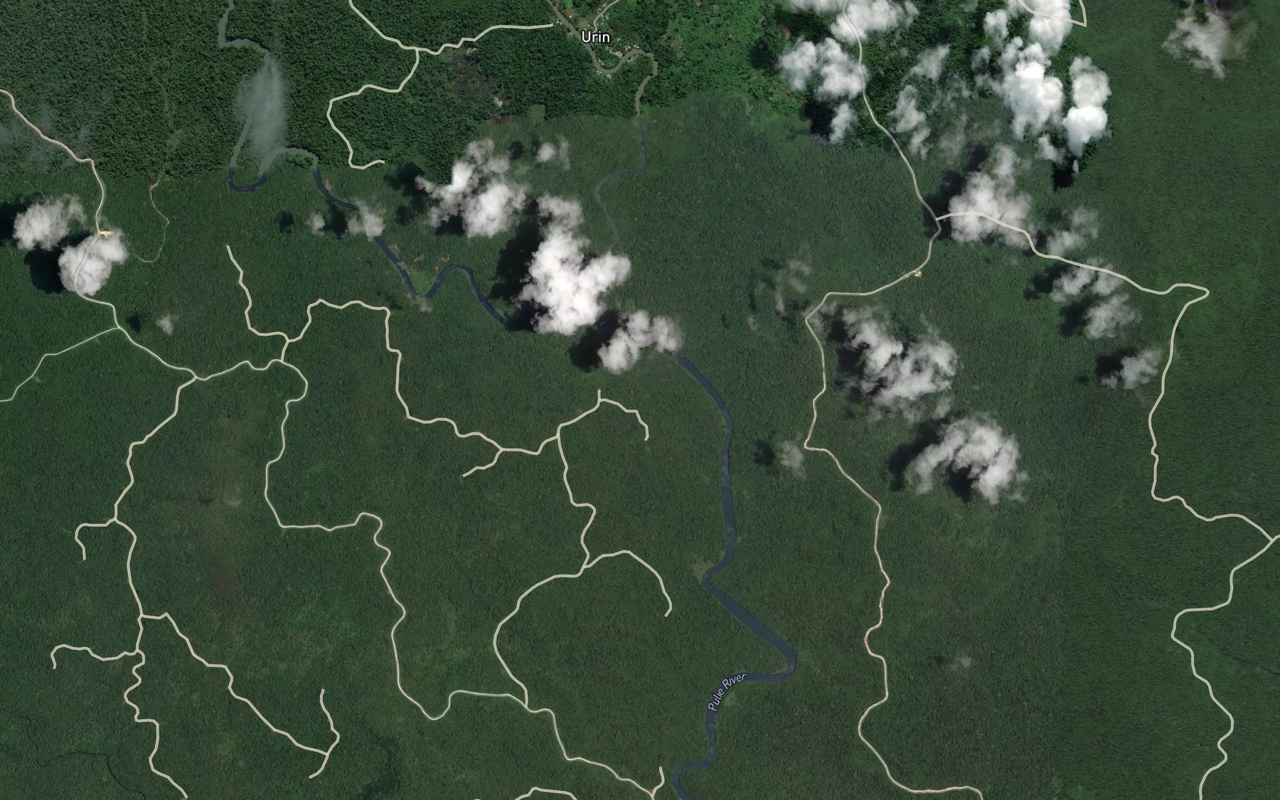 Satellite map of the Eikal River