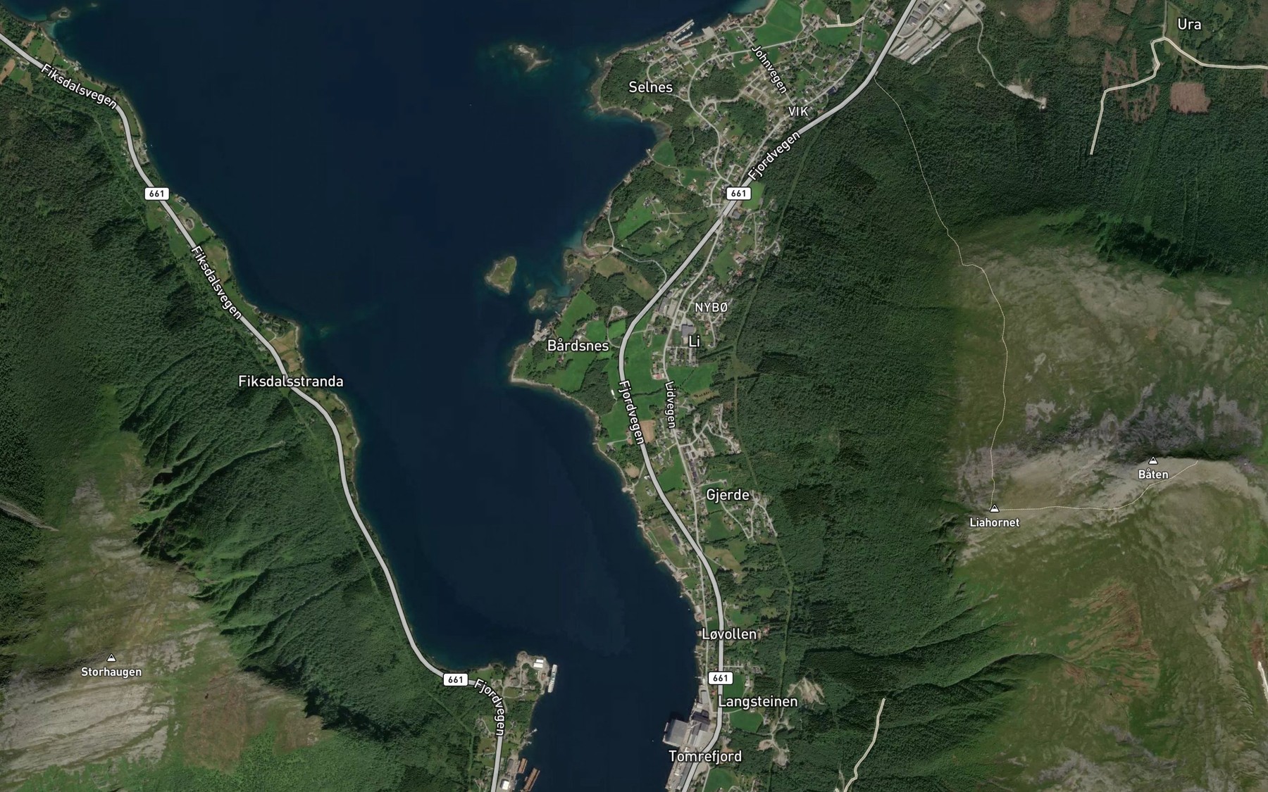Satellite map of the Klaselva