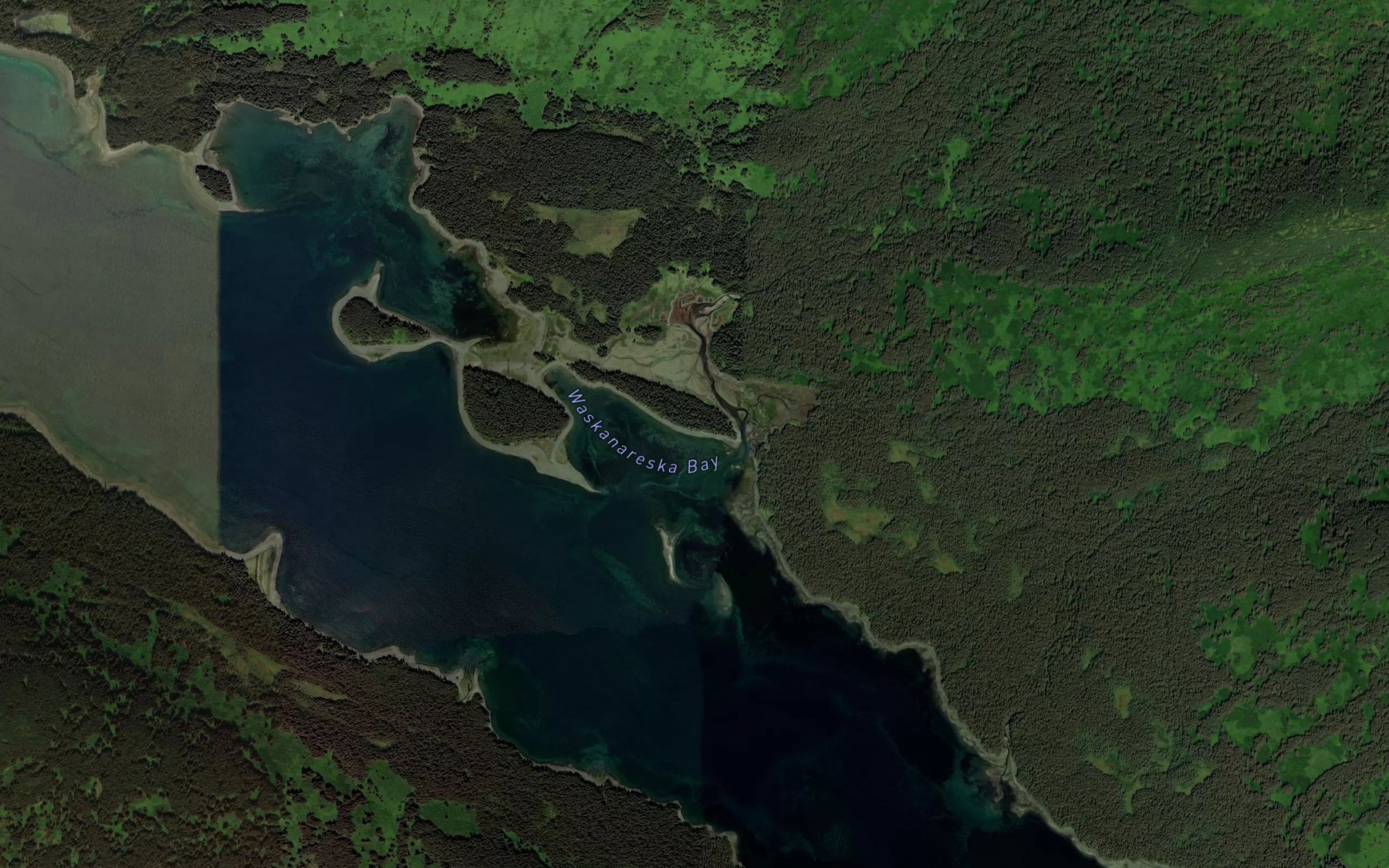 Satellite map of the Waskanareska Bay