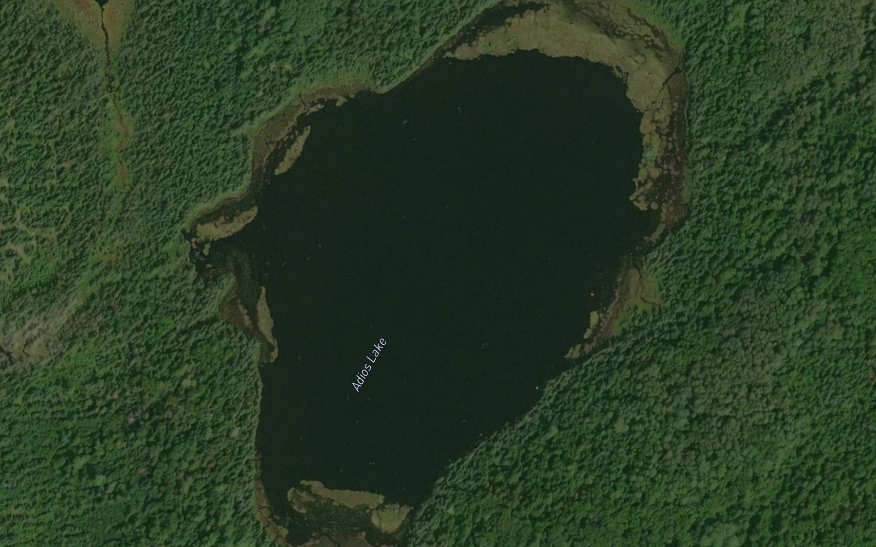 Satellite map of the Adios Lake