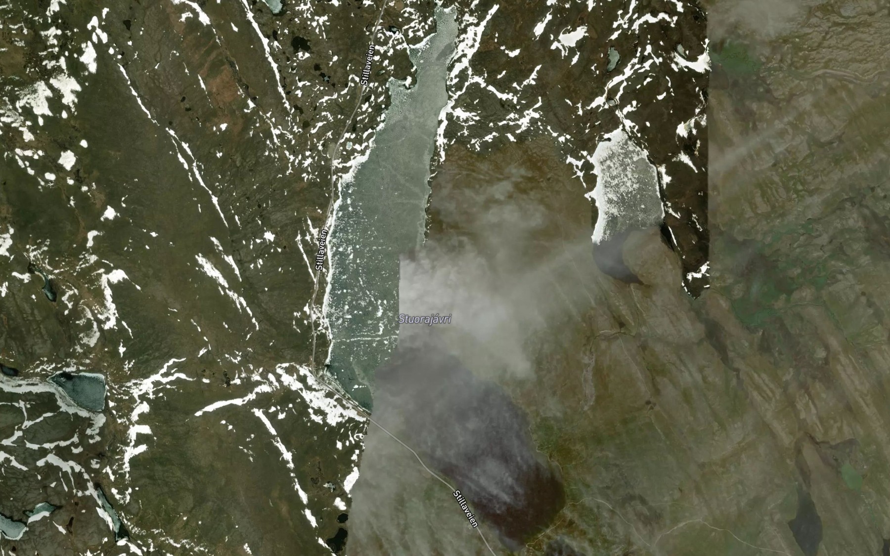 Satellite map of the Stuorajavri