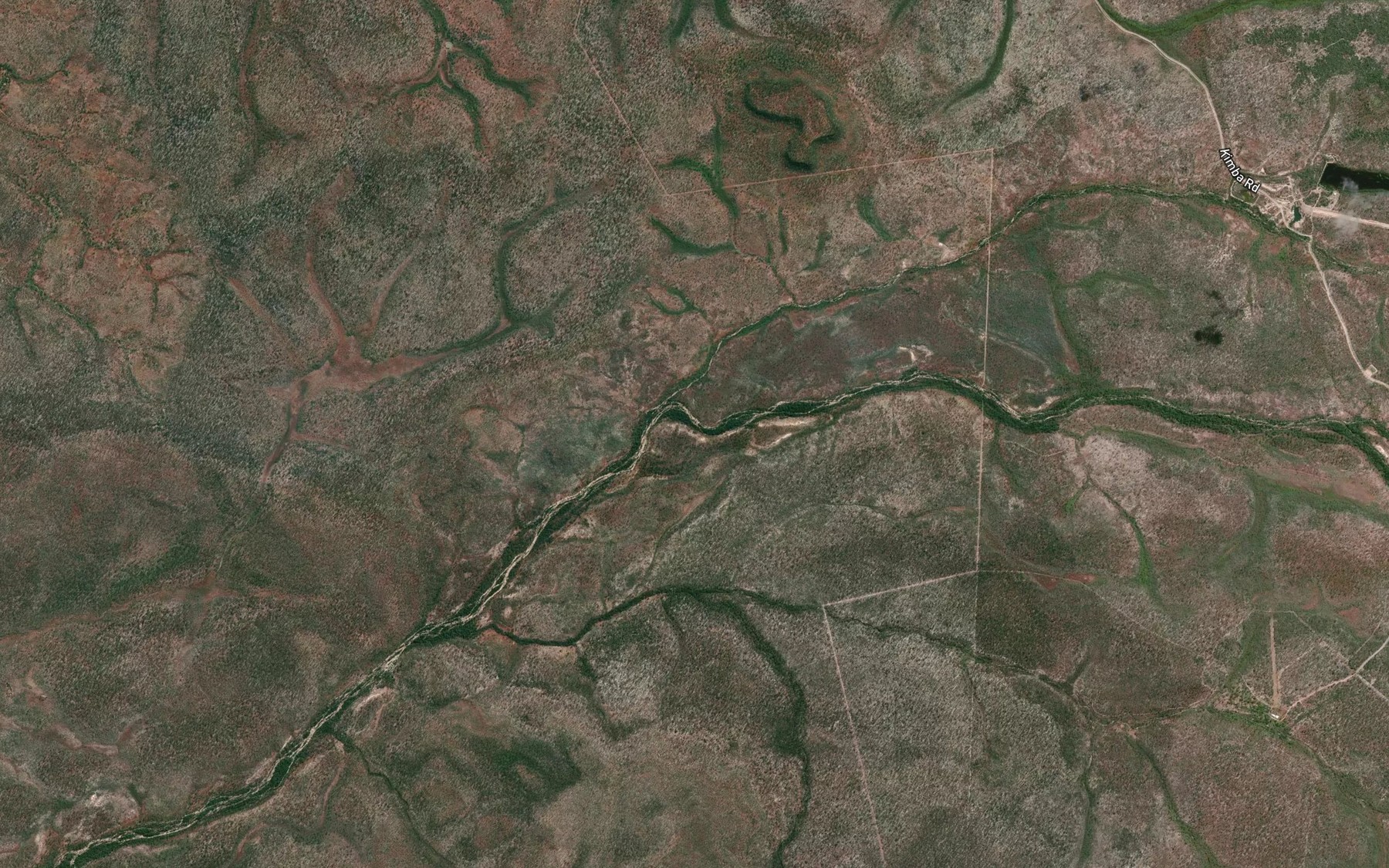 Satellite map of the Dickies Creek