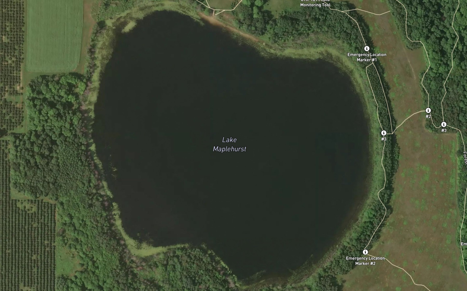 Satellite map of the Lake Maplehurst