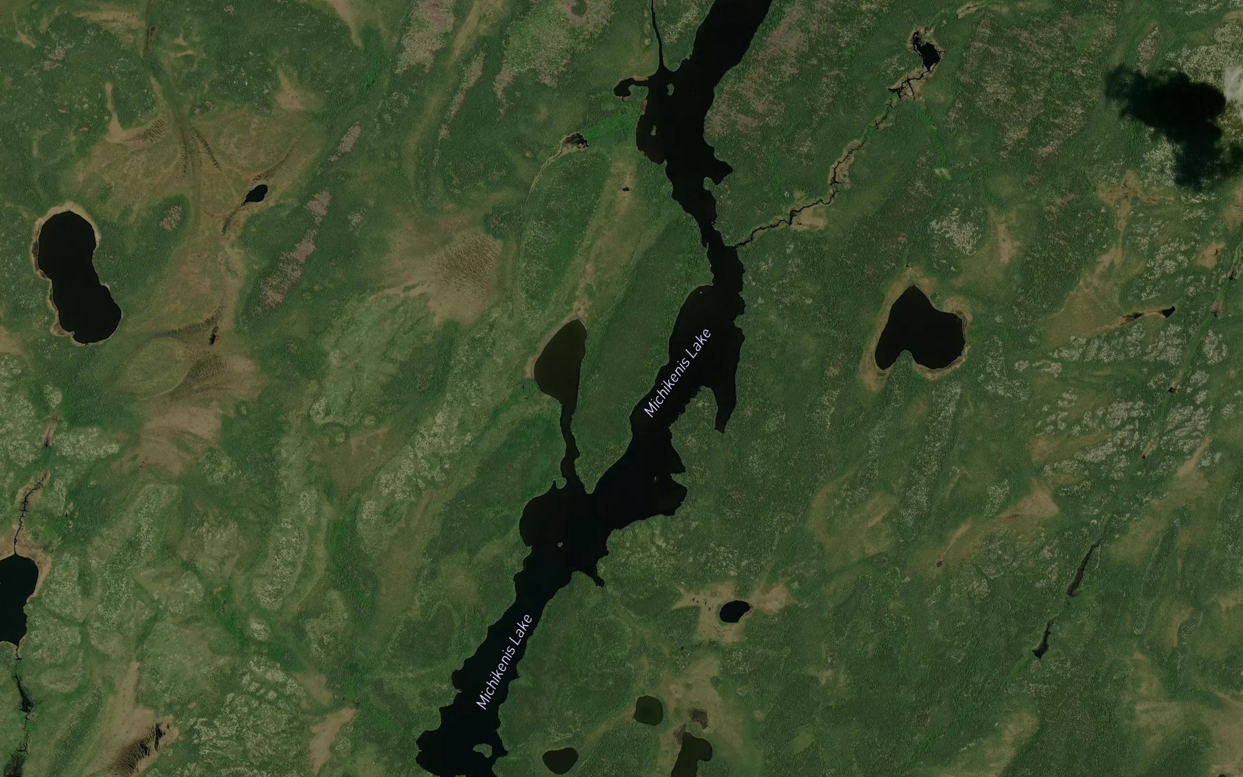 Satellite map of the Michikenis Lake