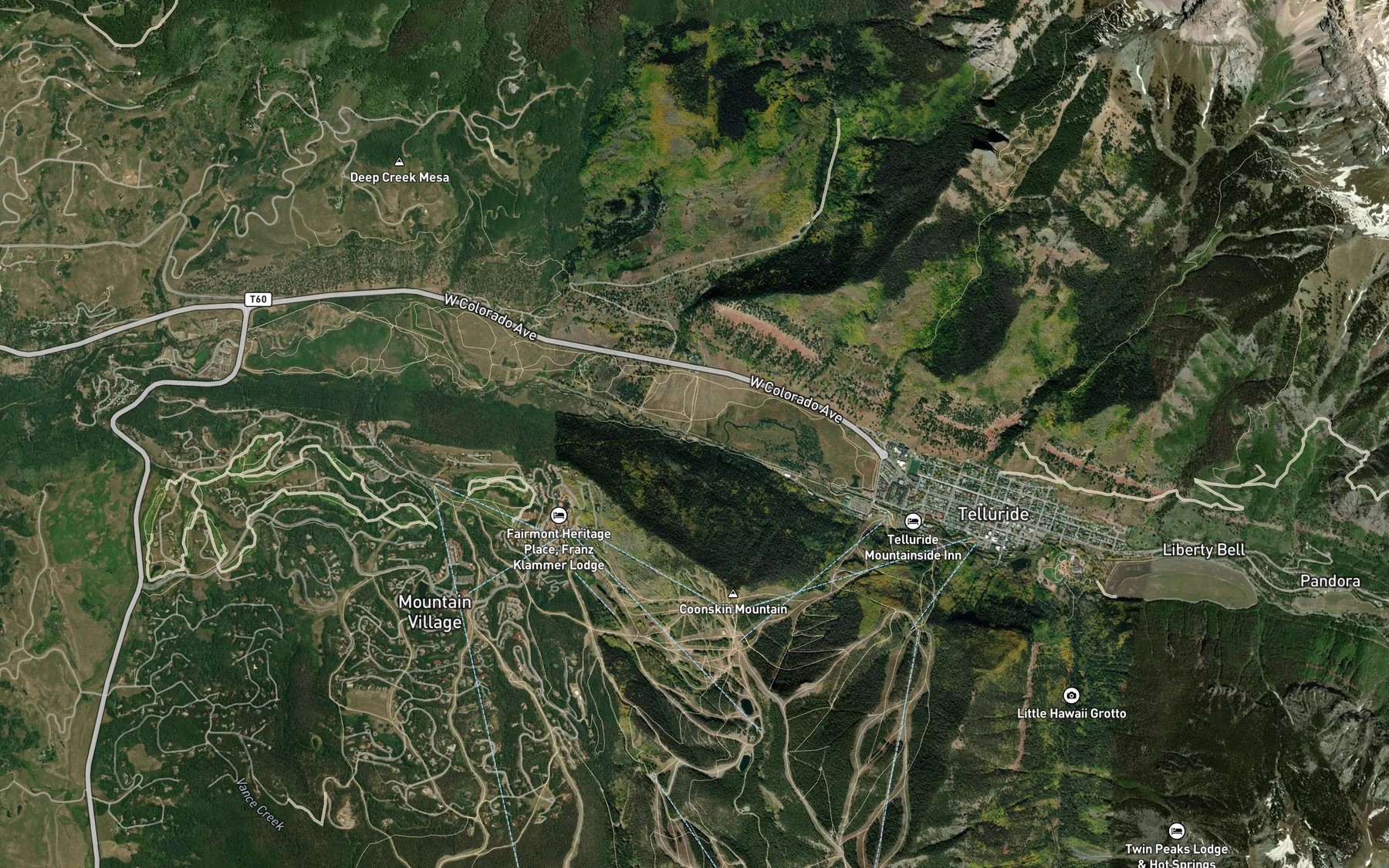 Satellite map of the Cornet Creek