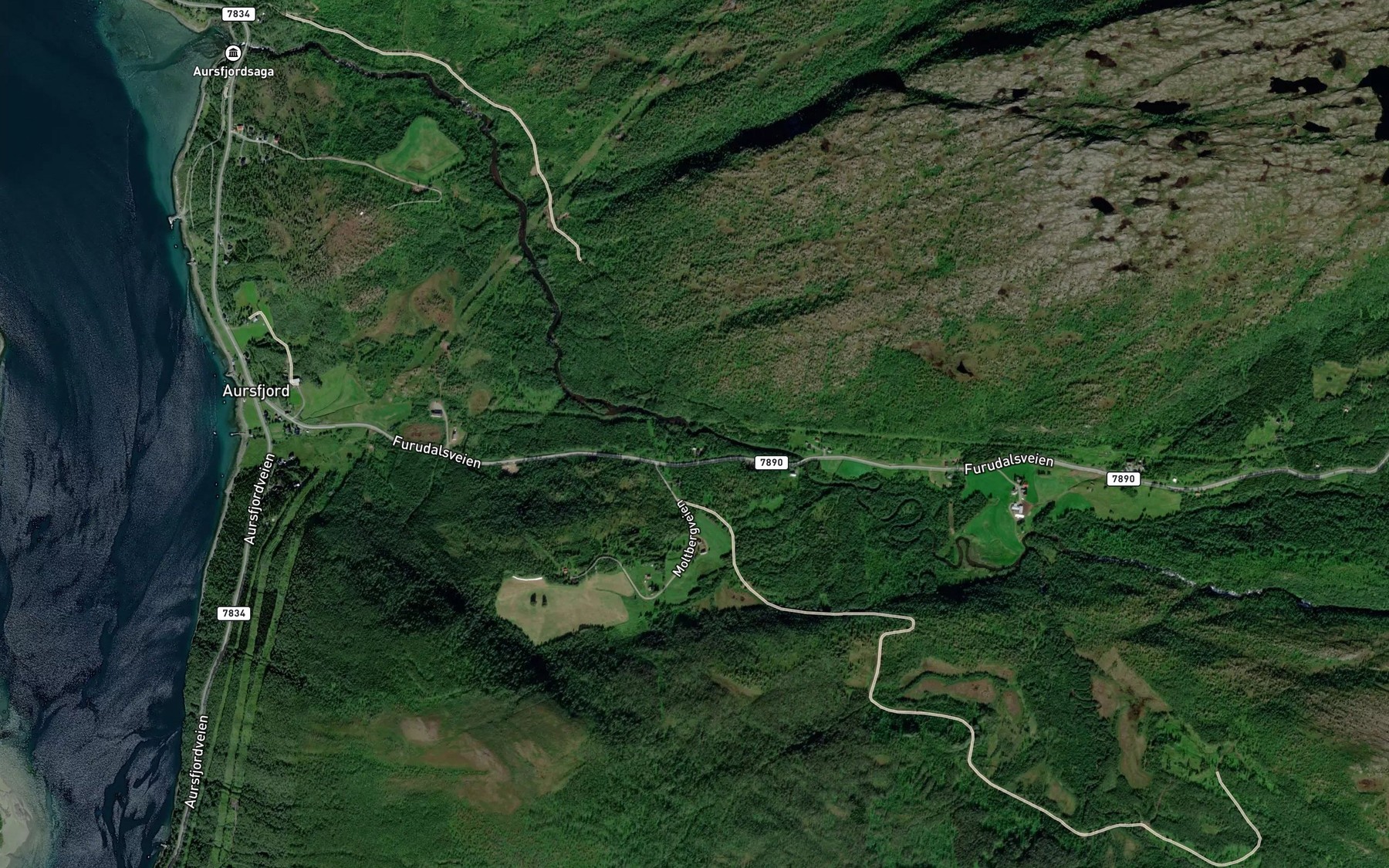 Satellite map of the Prestfossen