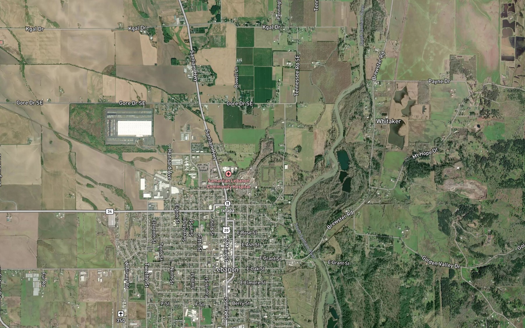Satellite map of the Marks Slough