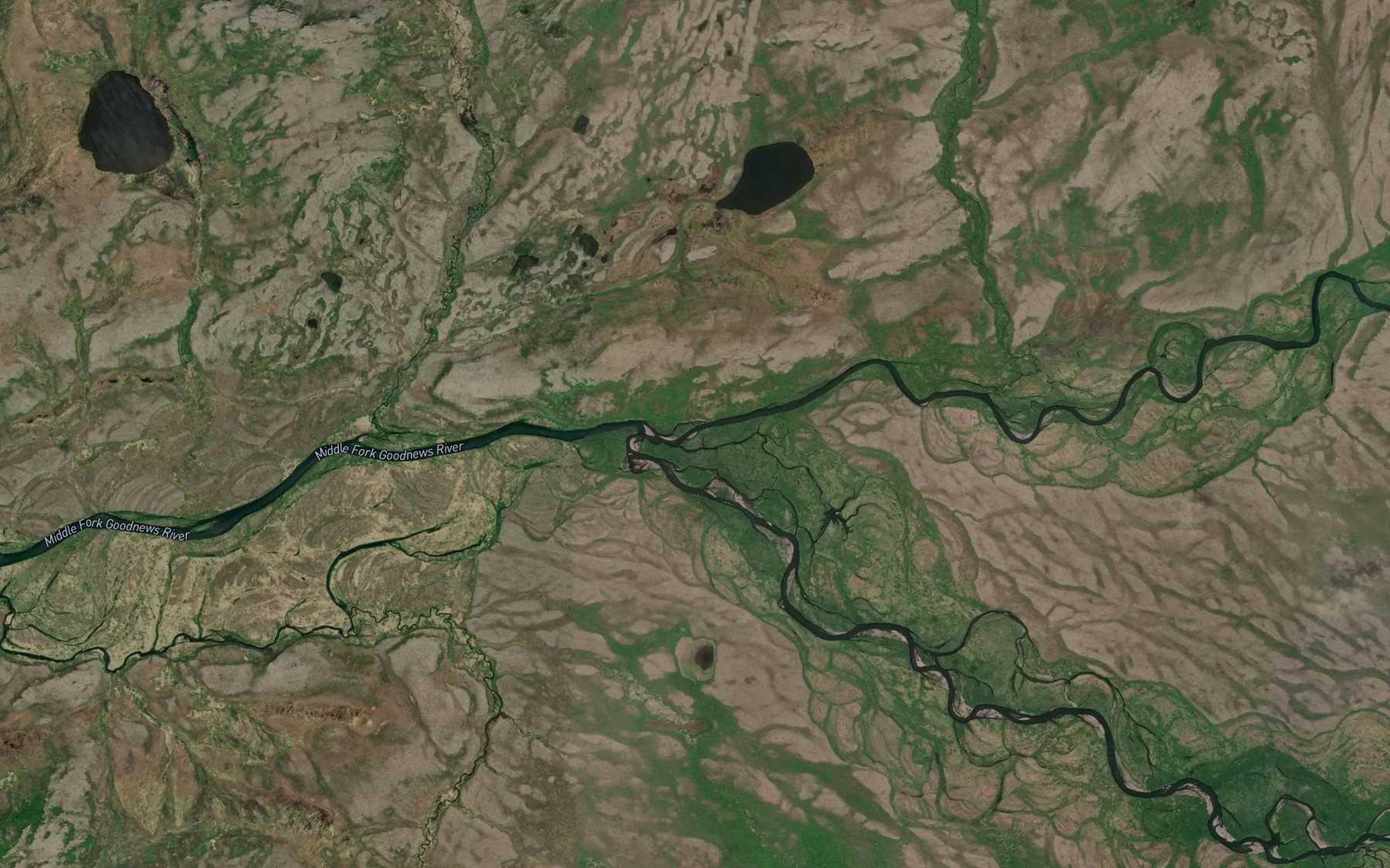 Satellite map of the Kukaktlik River
