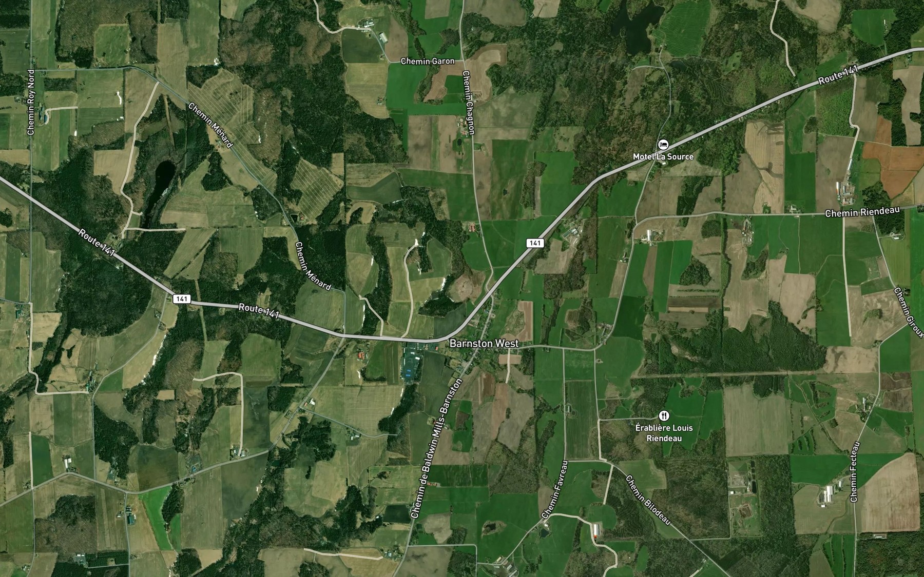 Satellite map of the Lac Barnston
