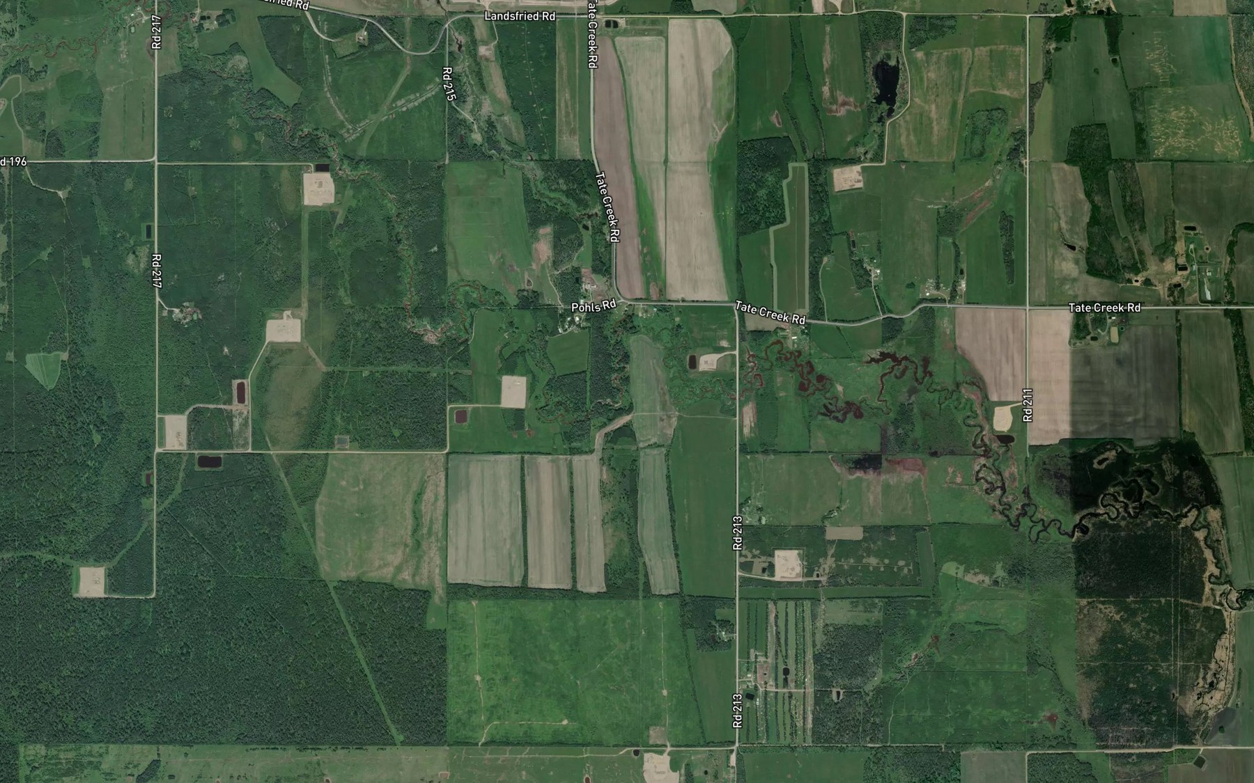 Satellite map of the Klukas Creek