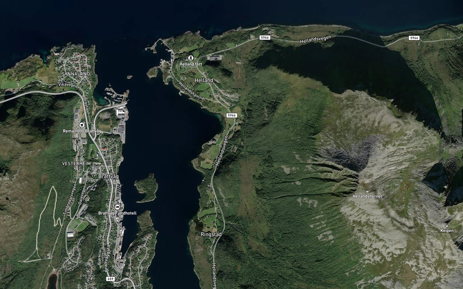 Satellite map of the Vikeelva