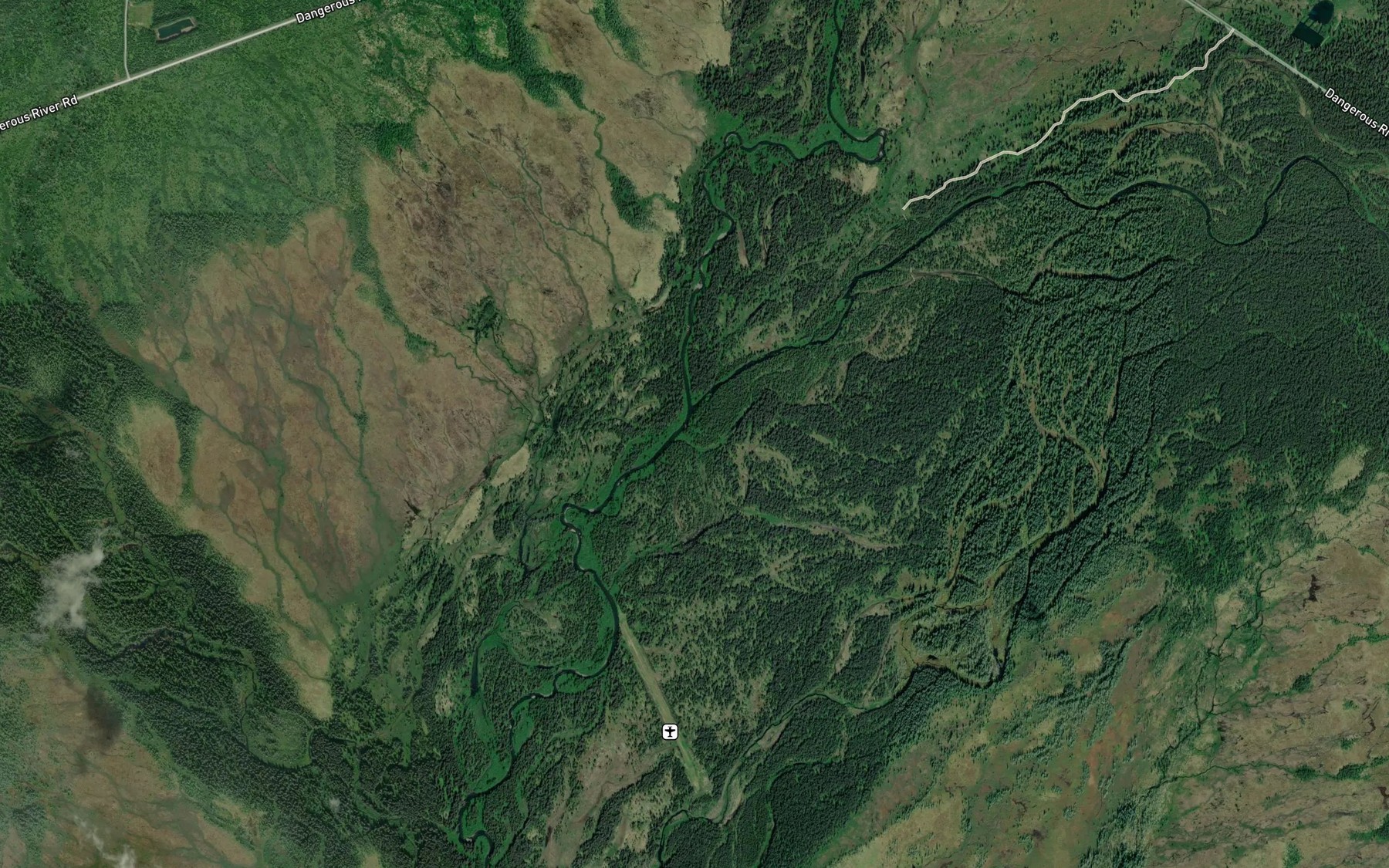 Satellite map of the Old Situk River