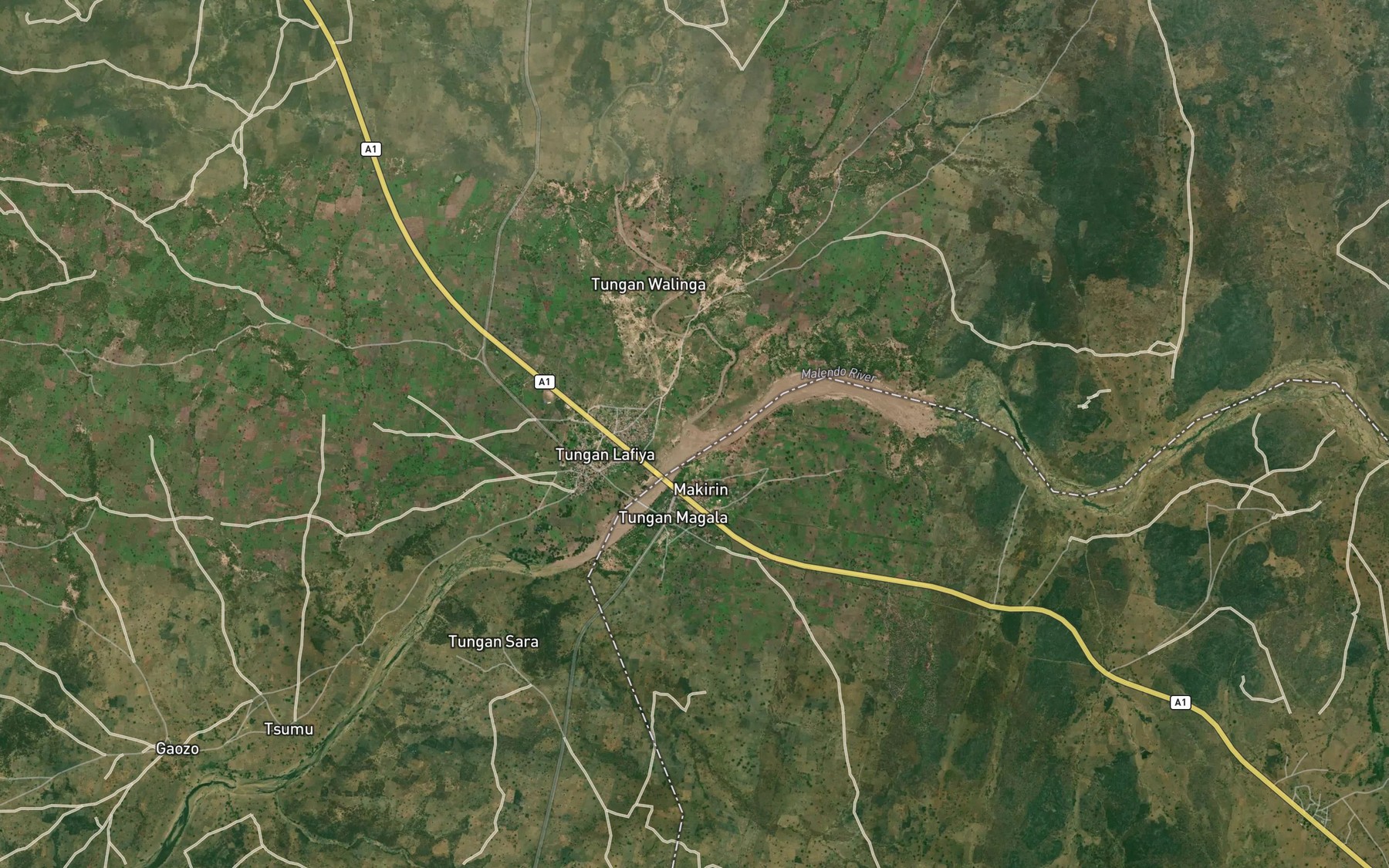 Satellite map of the River Banga