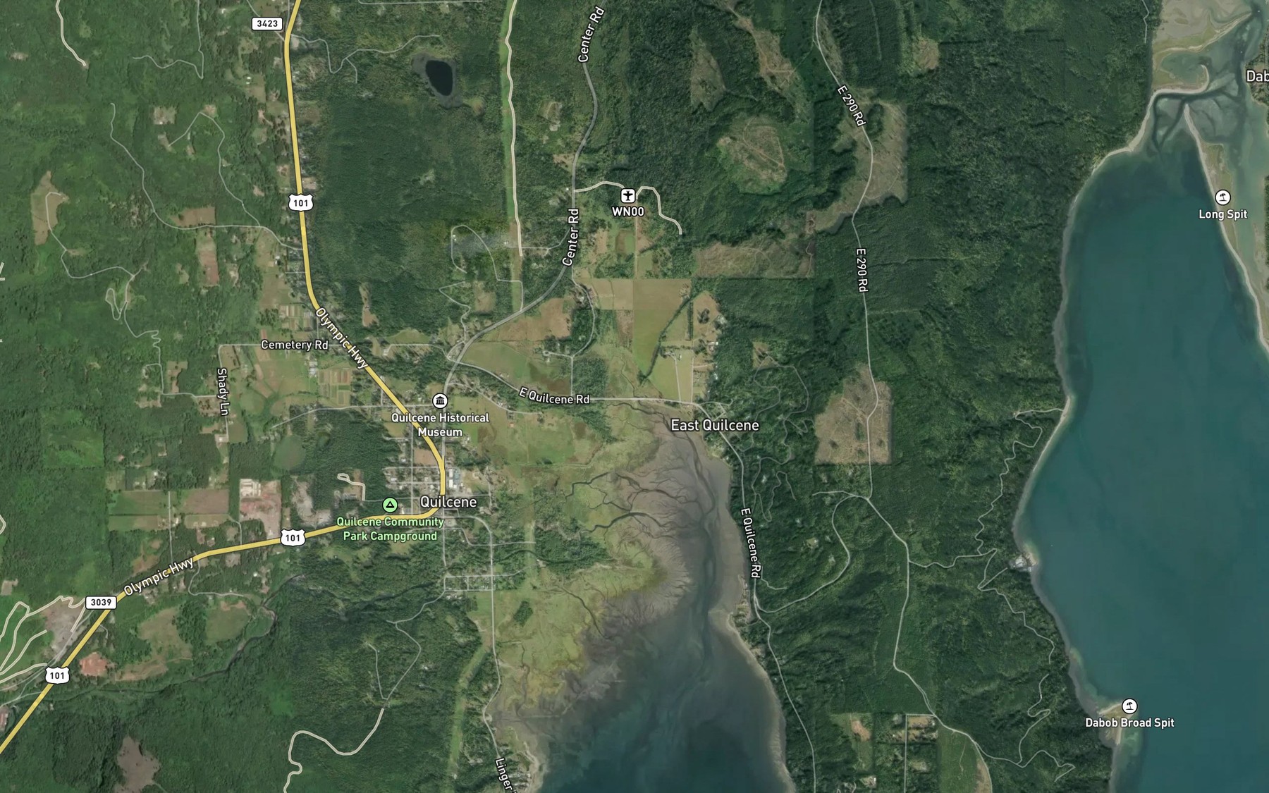 Satellite map of the Donovan Creek