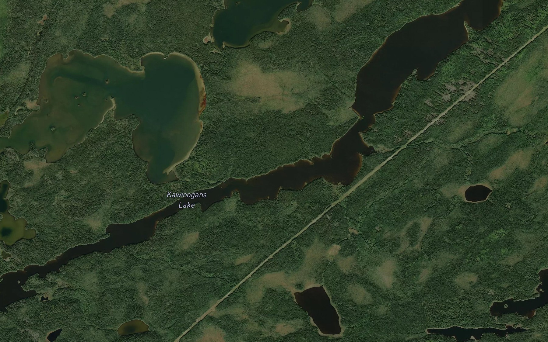 Satellite map of the Kawinogans Lake