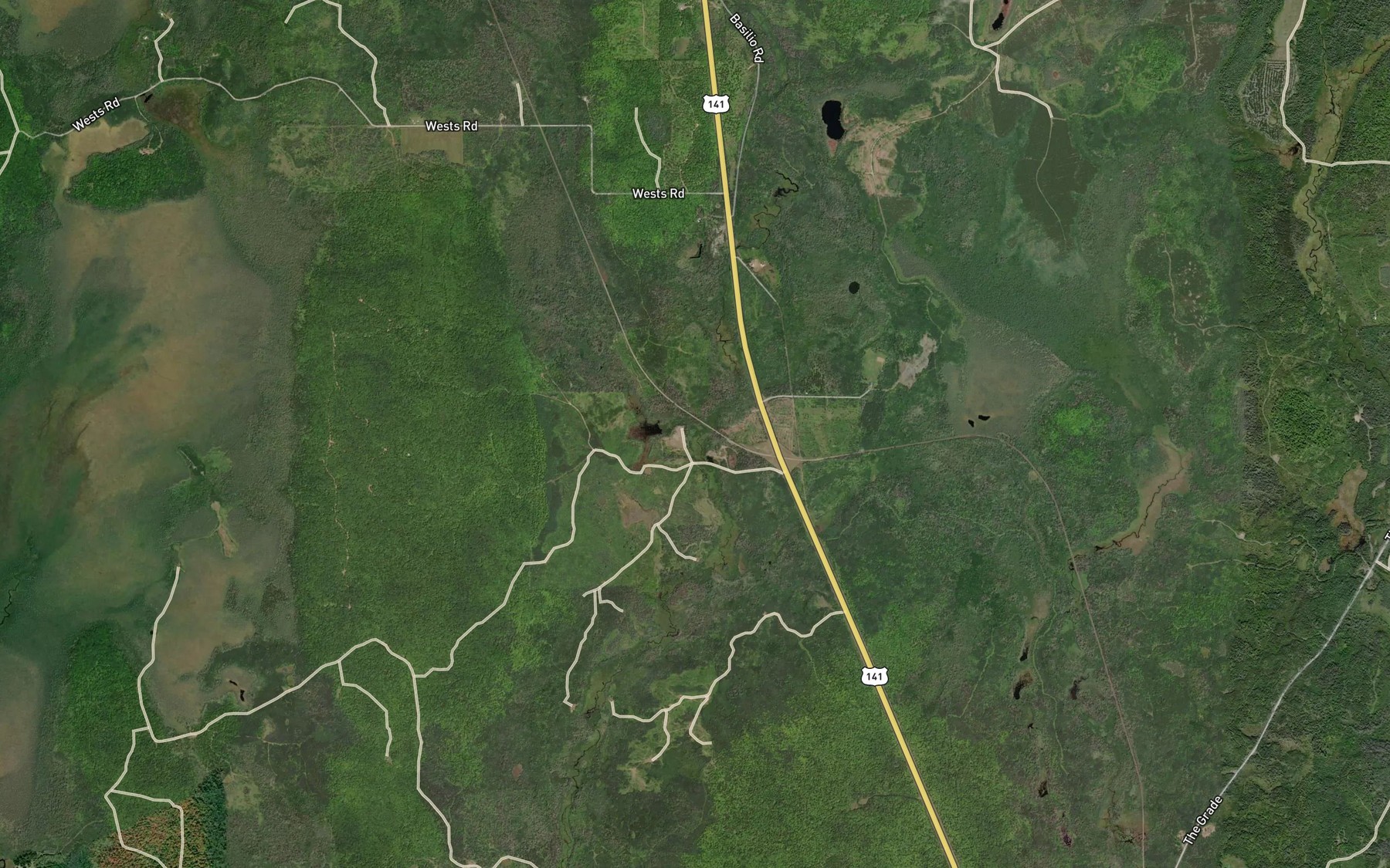 Satellite map of the Nelson Creek