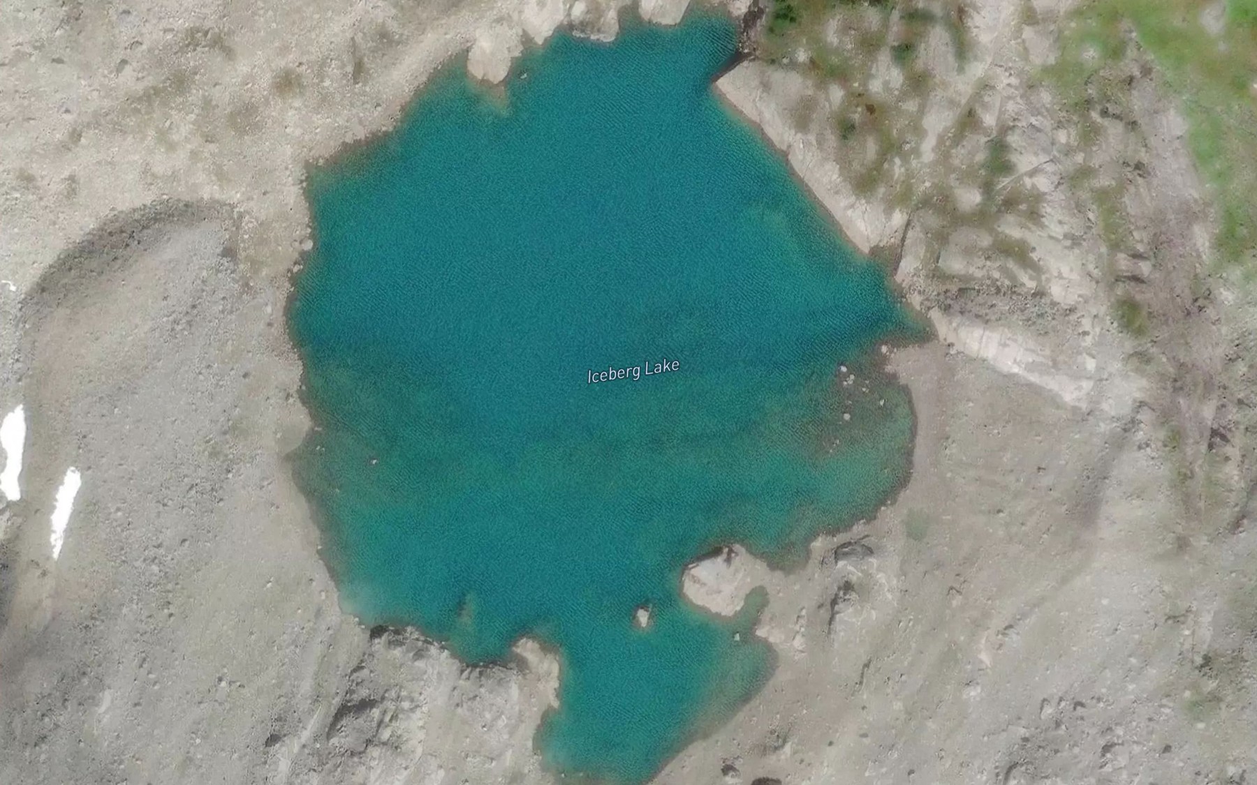 Satellite map of the Iceberg Lake