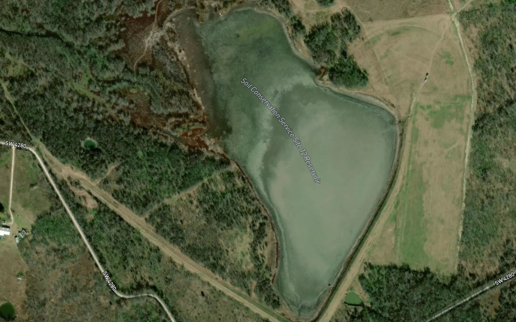 Satellite map of the Soil Conservation Service Site 12 Reservoir