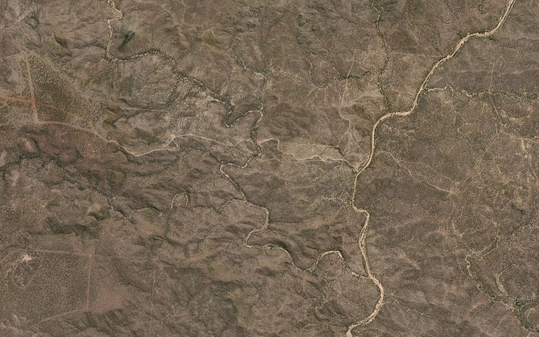 Satellite map of the Oaky Creek