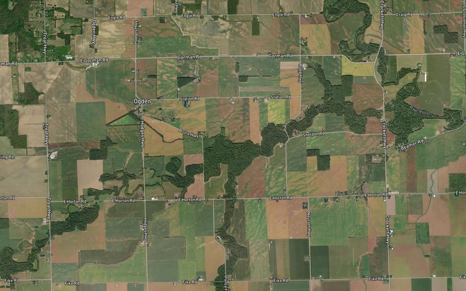Satellite map of the Gleason Brook