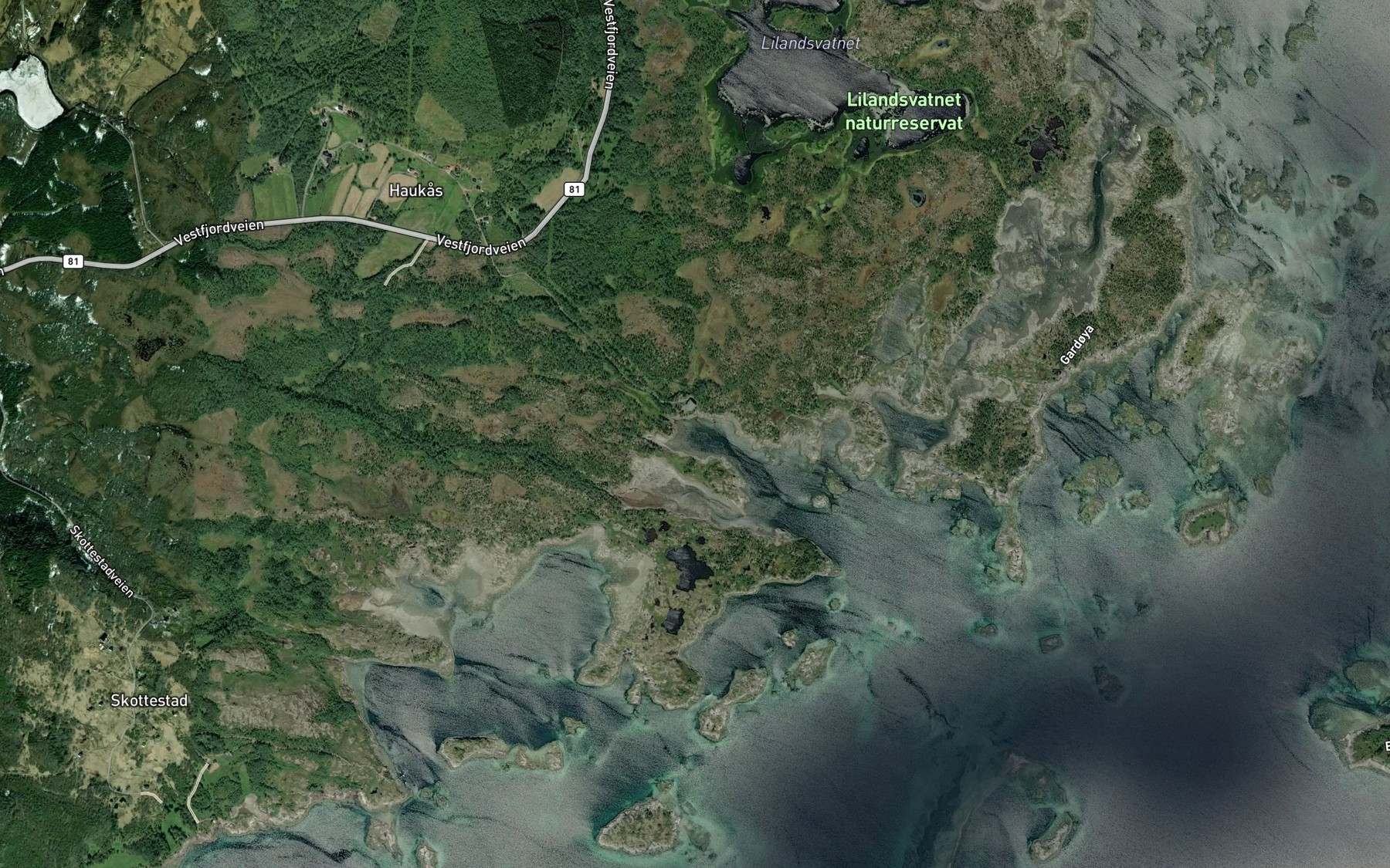 Satellite map of the Sjybuosen