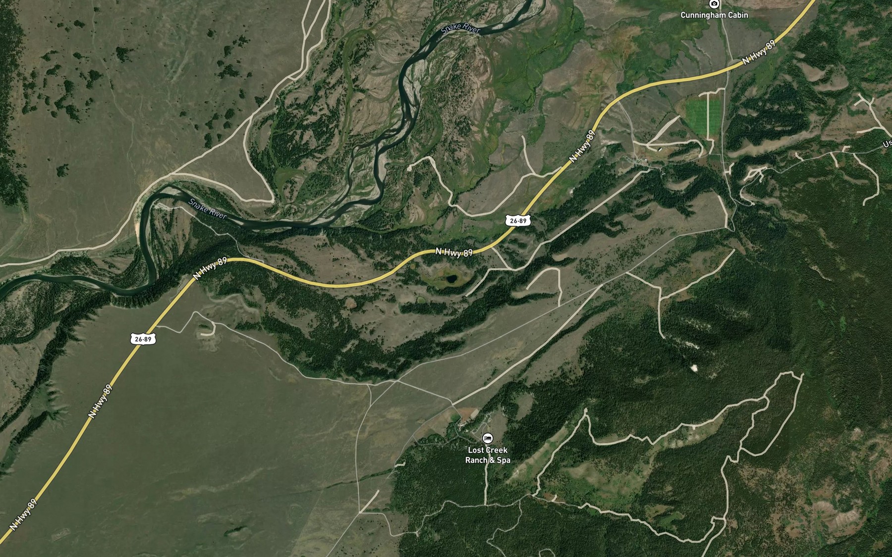 Satellite map of the Hedrick Pond