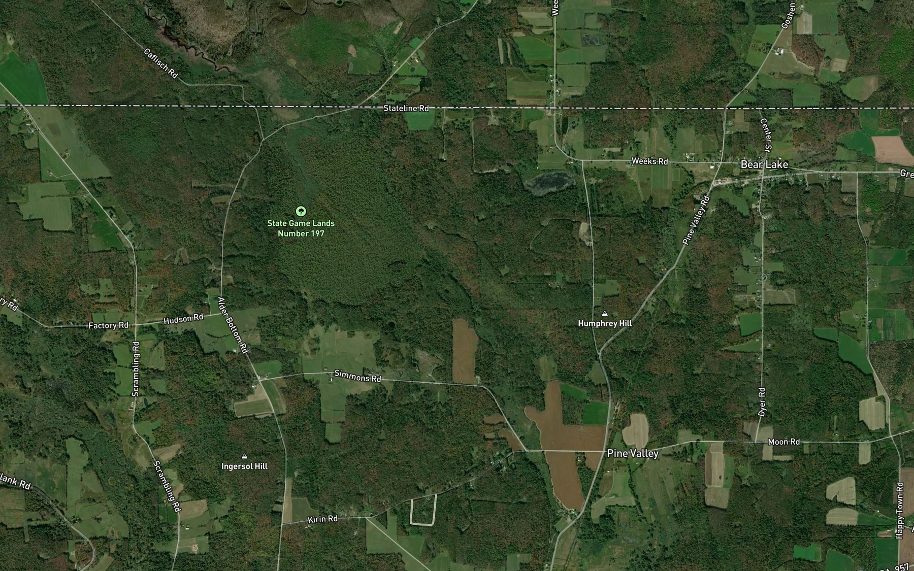 Satellite map of the Sulfur Spring