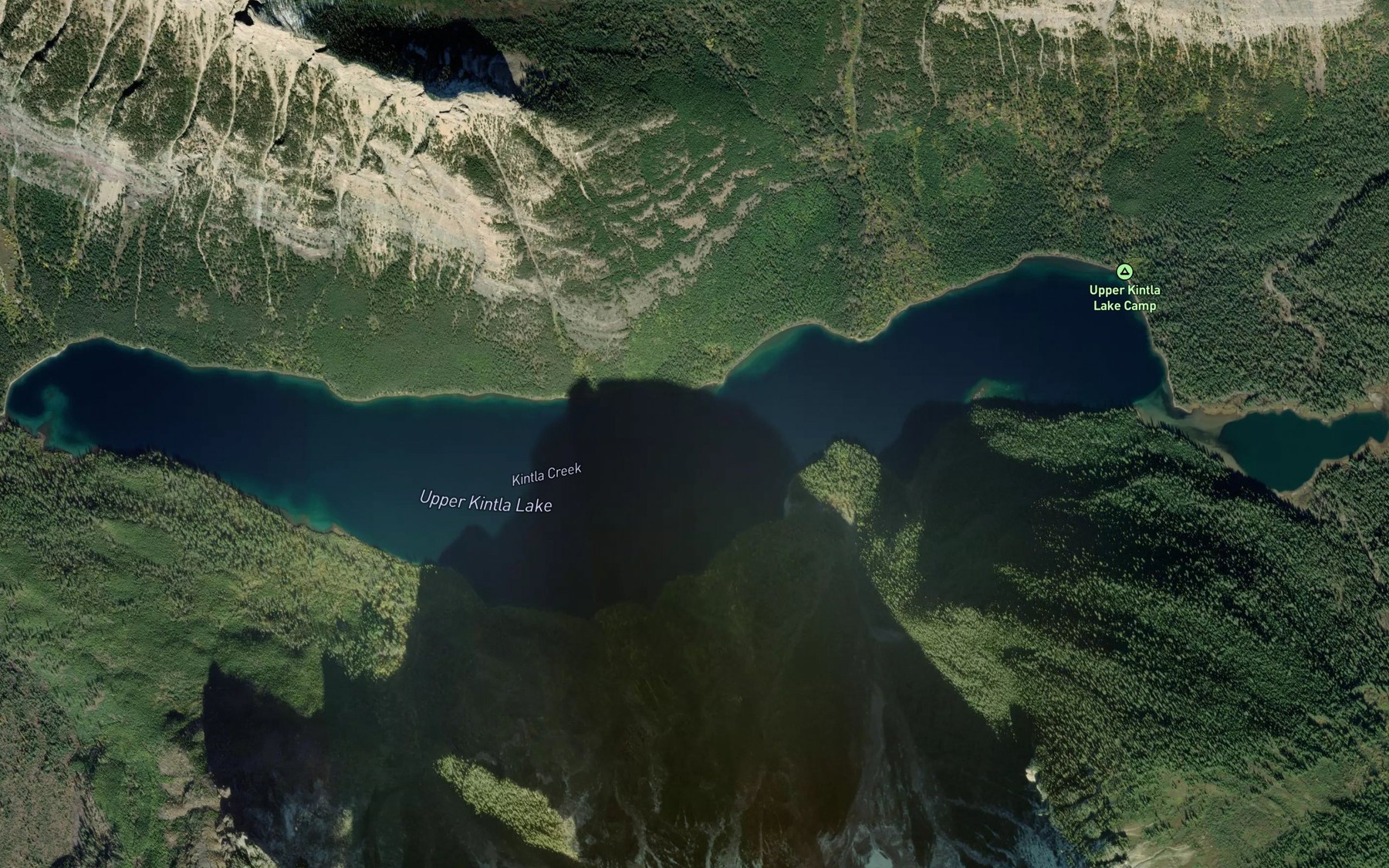 Satellite map of the Upper Kintla Lake