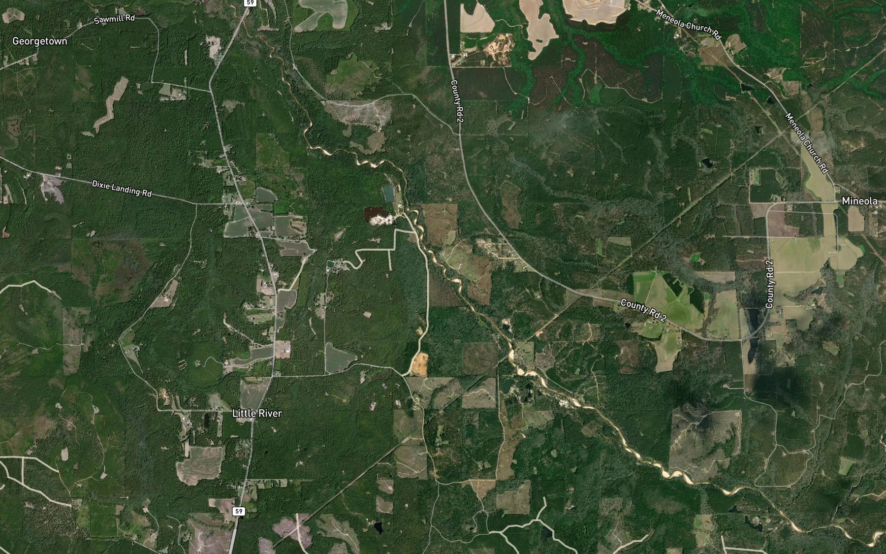 Satellite map of the Duff Branch