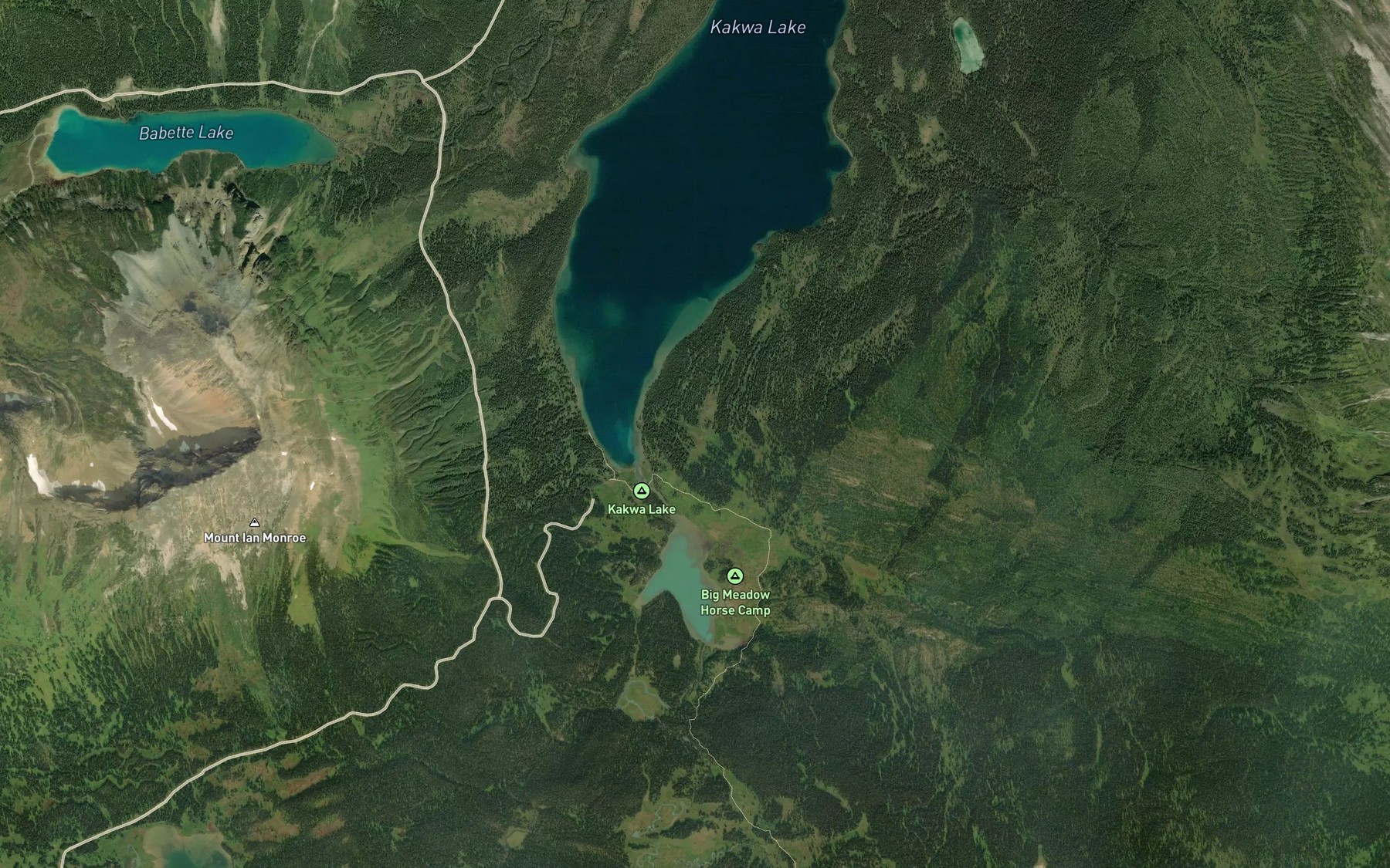 Satellite map of the Niven Creek