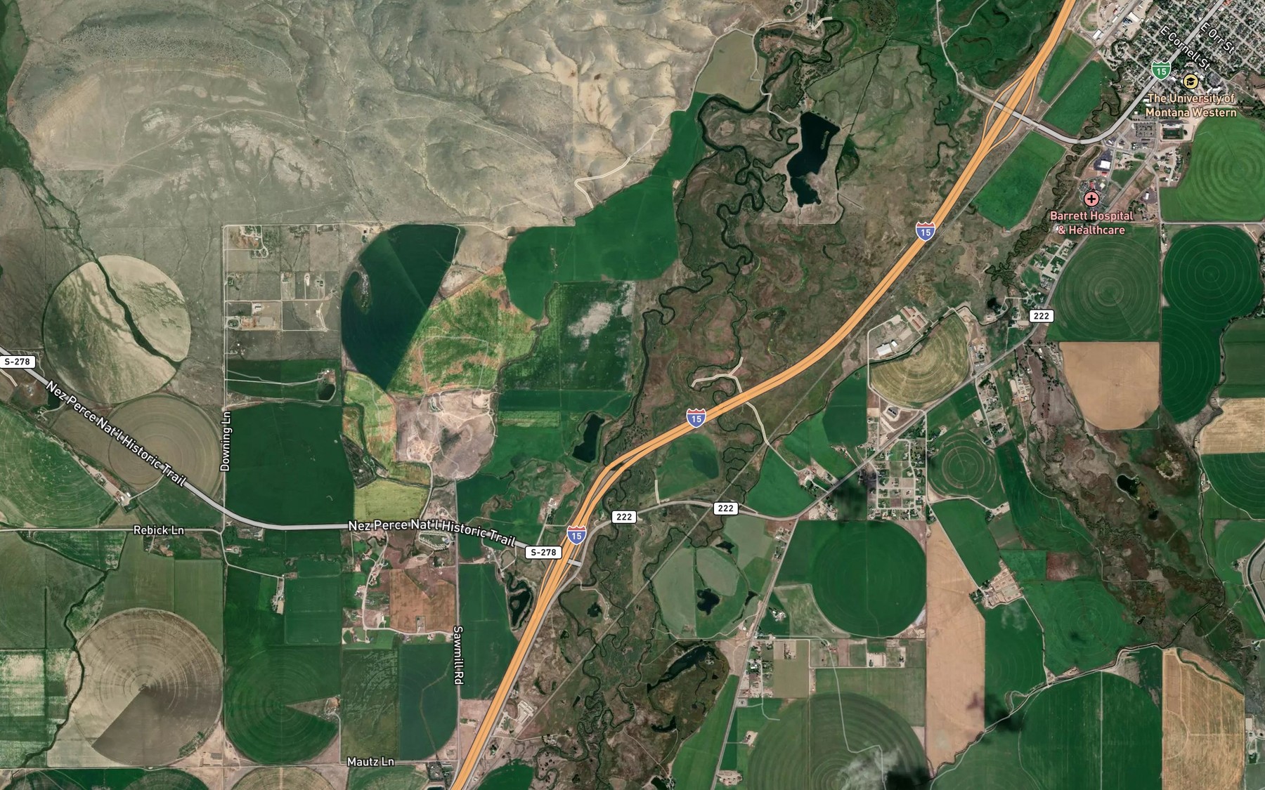 Satellite map of the Van Camp Slough