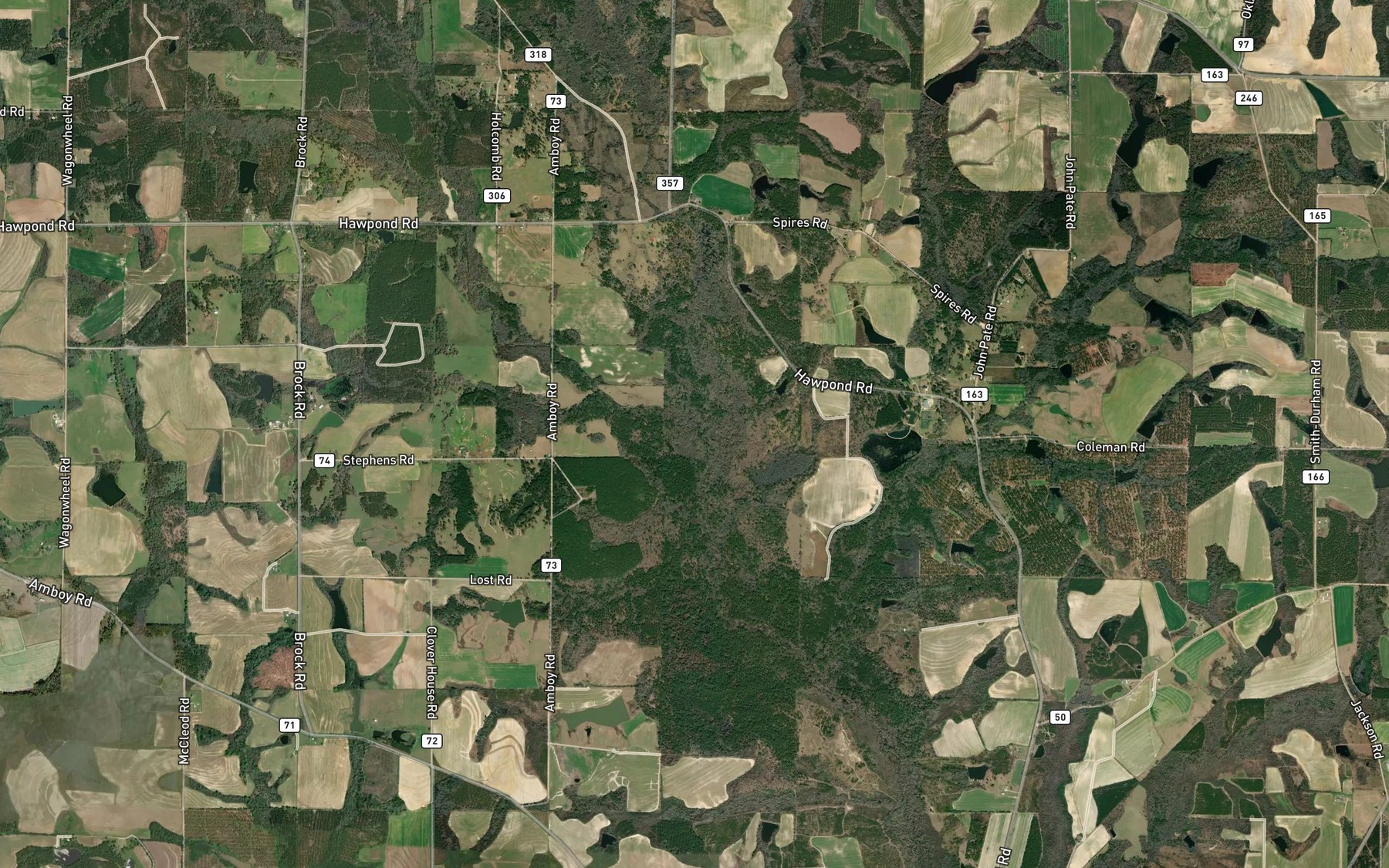 Satellite map of the Reedy Branch